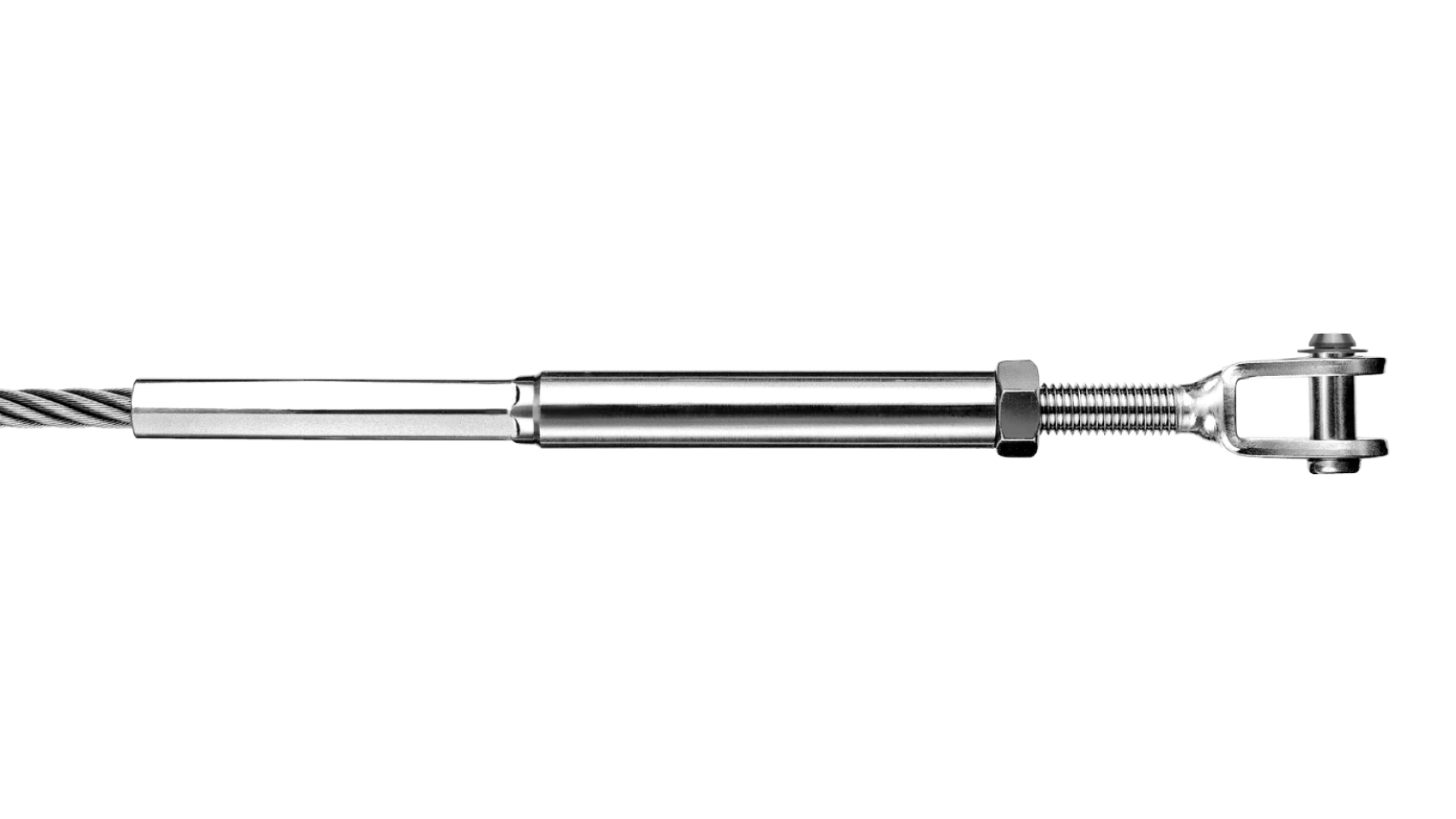 Clevis and internal thread end right-hand swaged for rope Ø 3 - 8 mm. PHASED-OUT ITEM