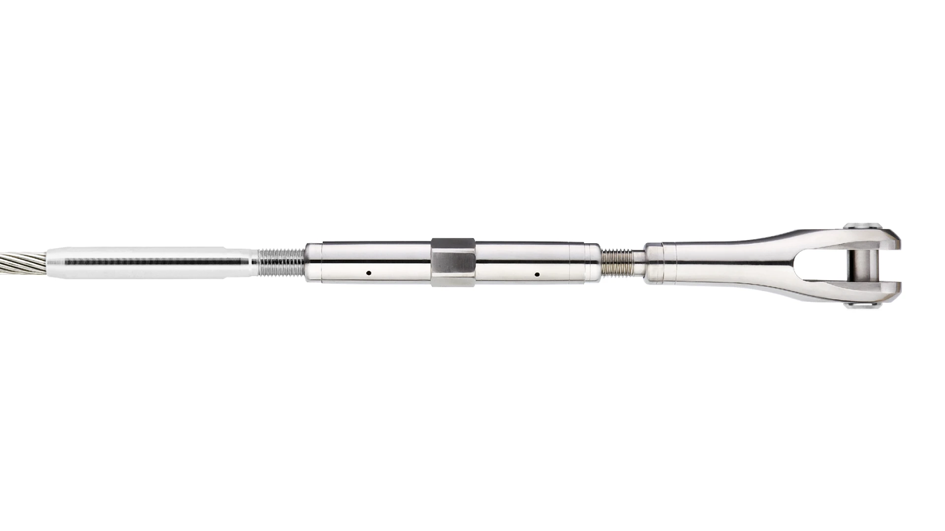 Turnbuckle with clevis Forte round swaged