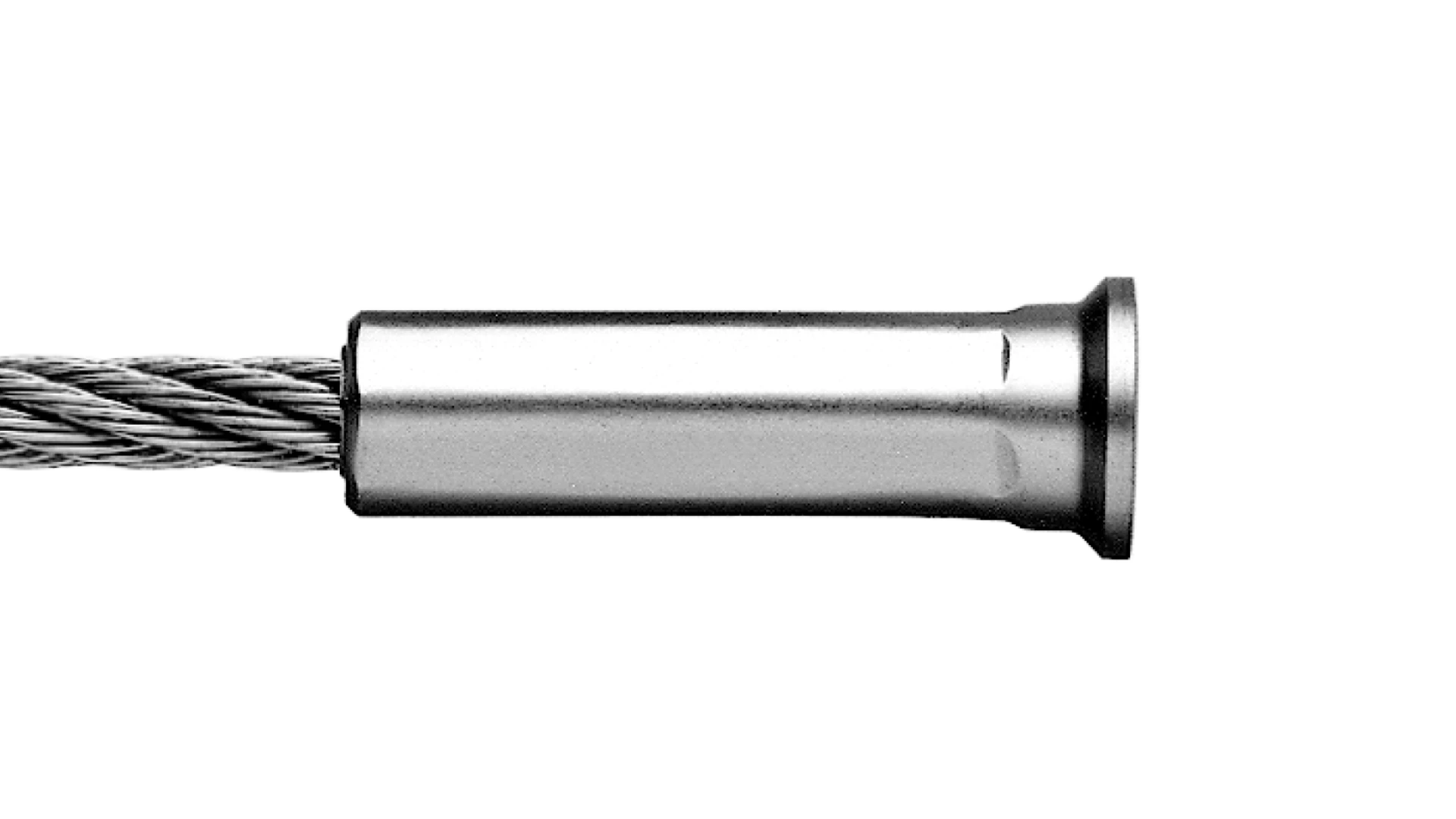 End-stop with countersunk head 90° swaged