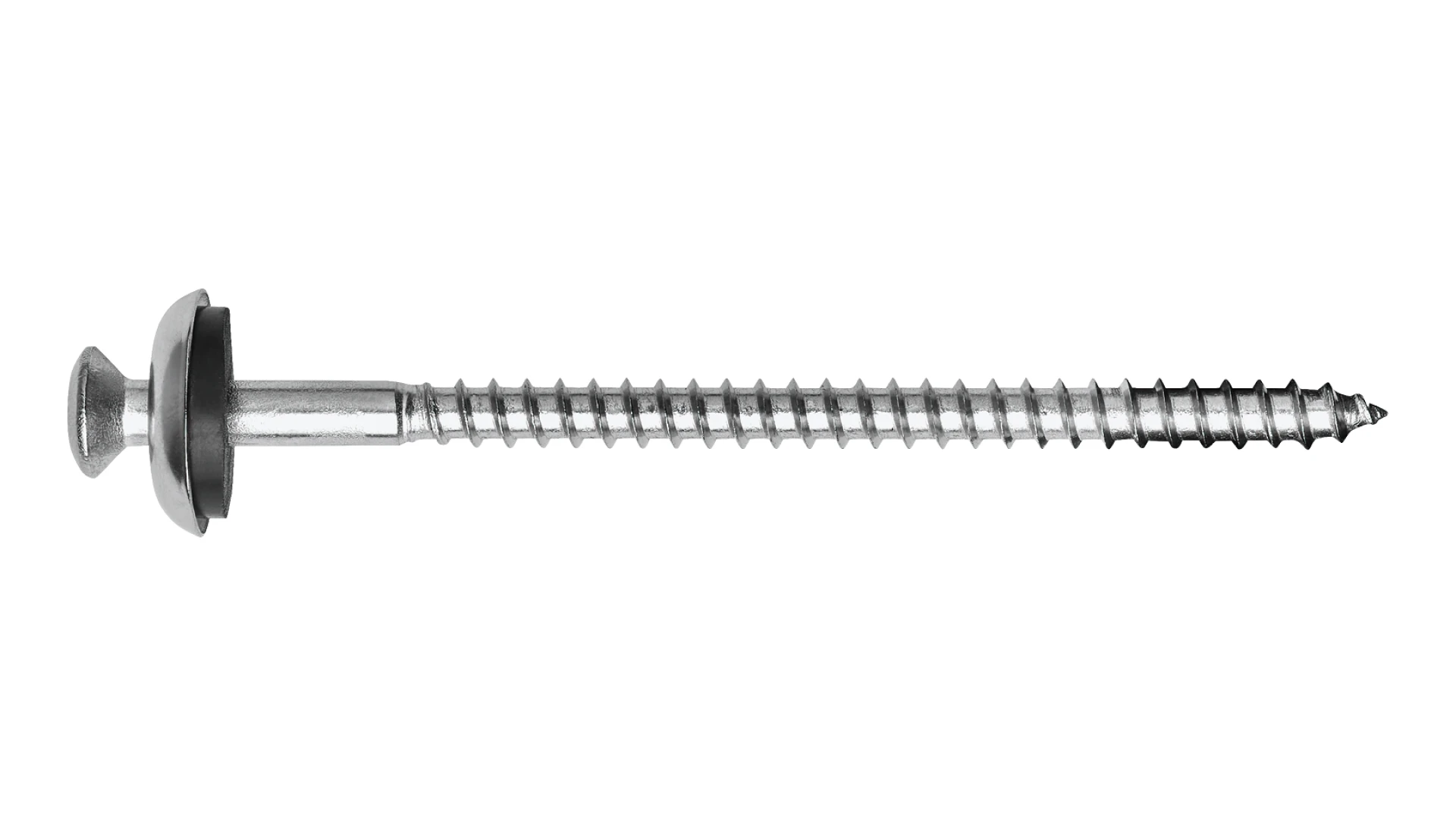 Countersunk facade screw with sealing washer