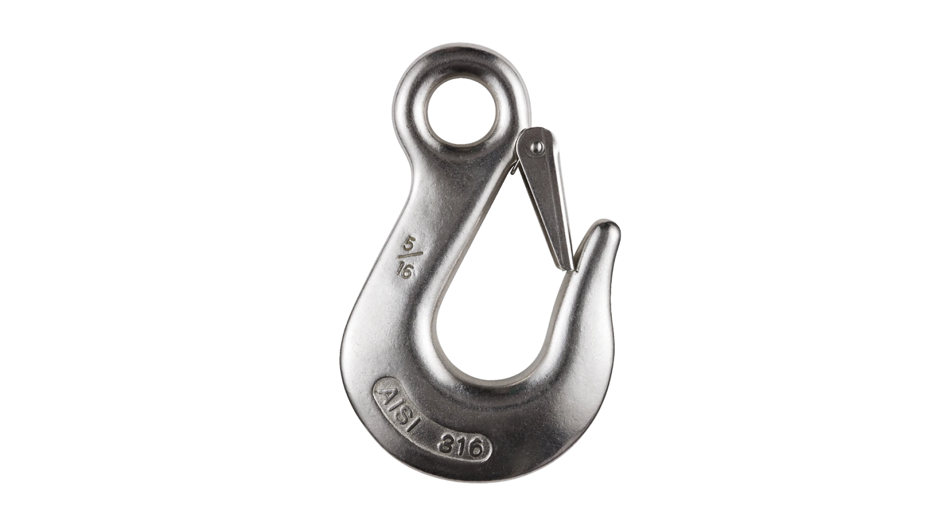 Eye slip hook with safety latch  Stainless steel