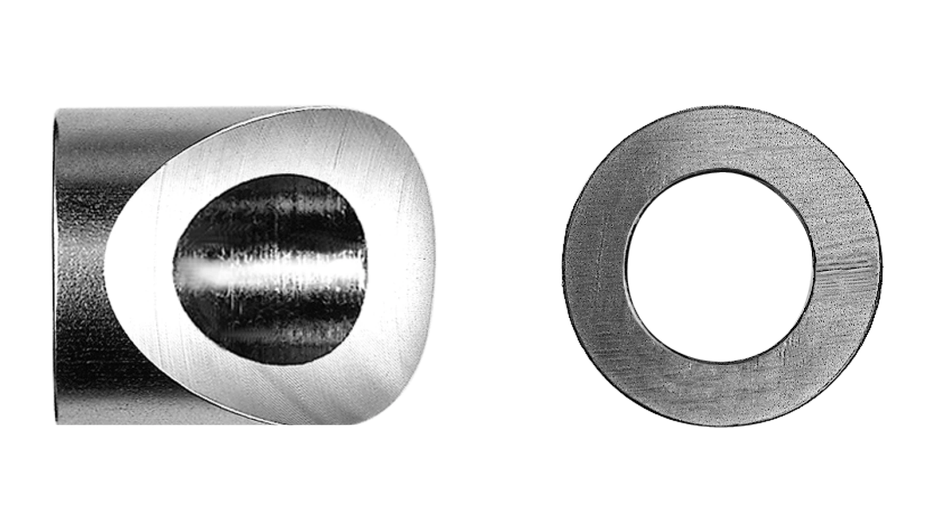 Post fitting round shape  for end-stop radius head with internal thread