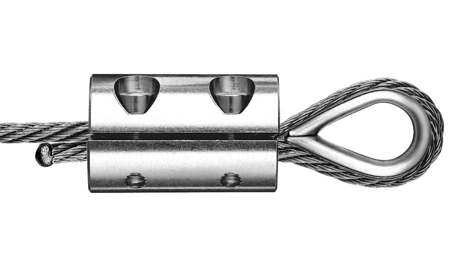 2-part loop clamp with thimble self-assembly