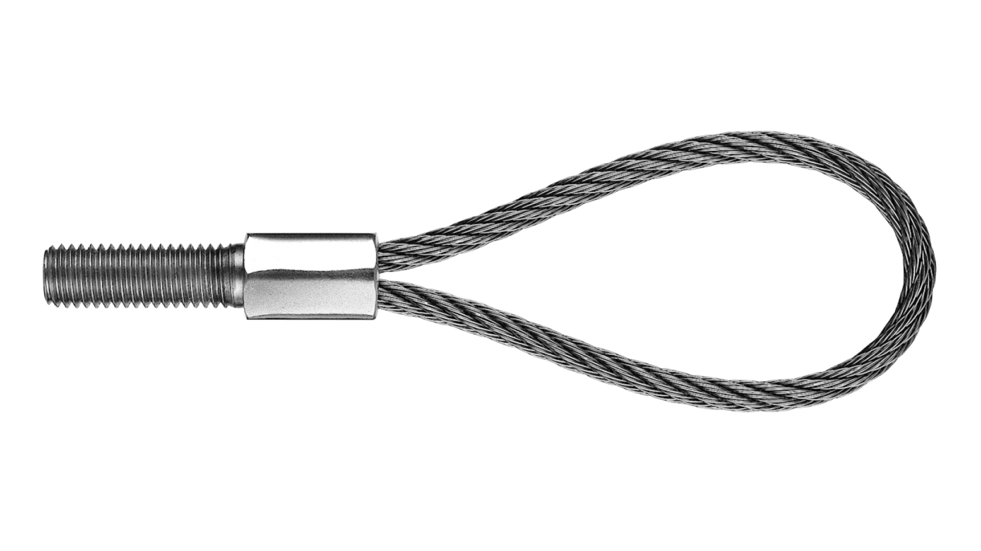 Loop with external thread right-hand compressed