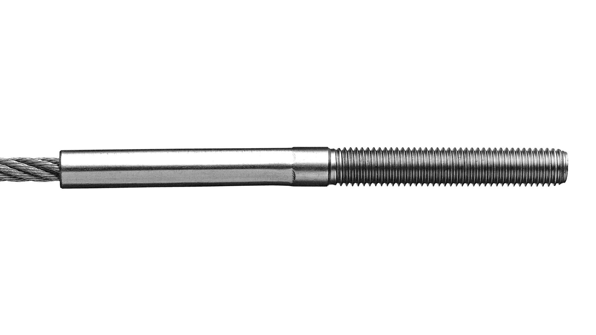 External thread end right-handed swaged
