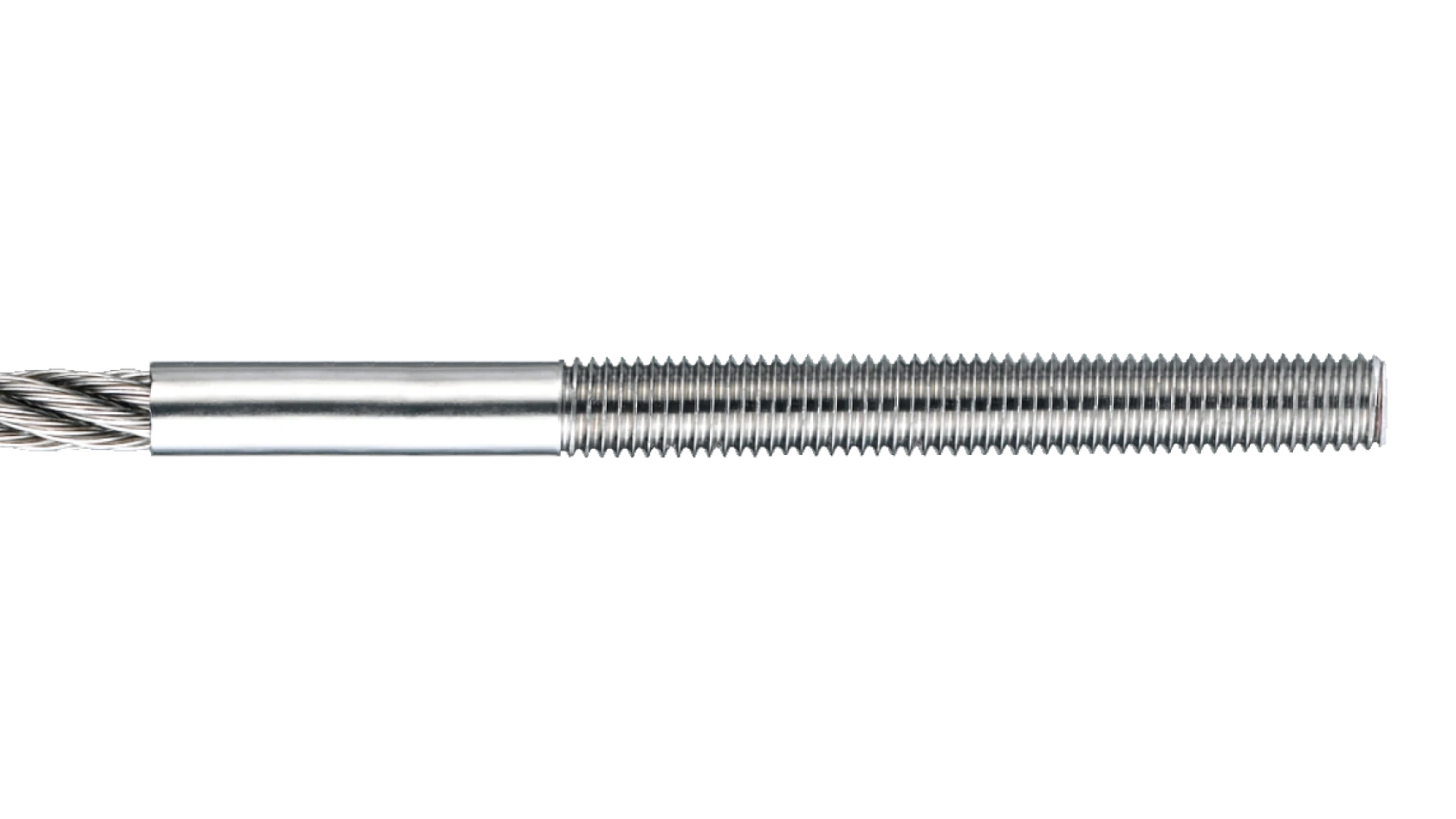 External thread end left-hand Univiss round swaged