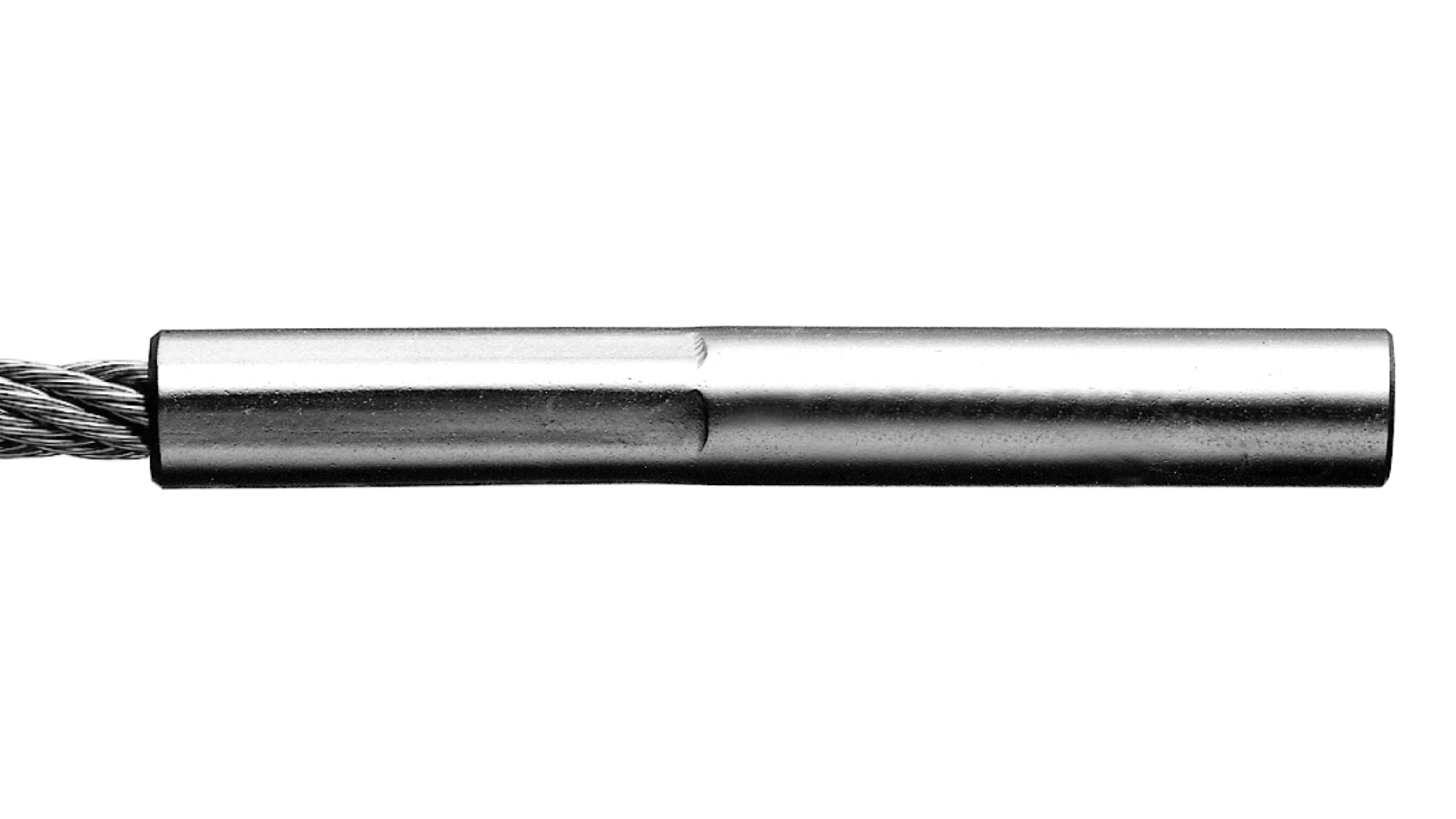 Internal thread end left-hand swaged for rope Ø 2 - 8 mm