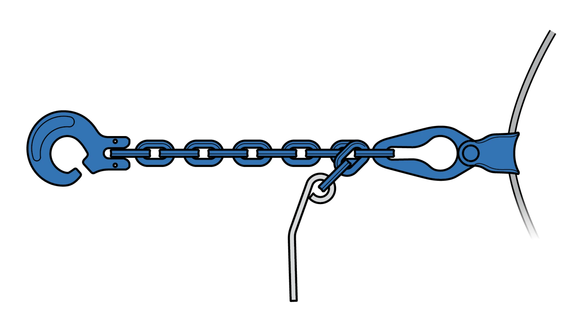 Square-link pulling chain