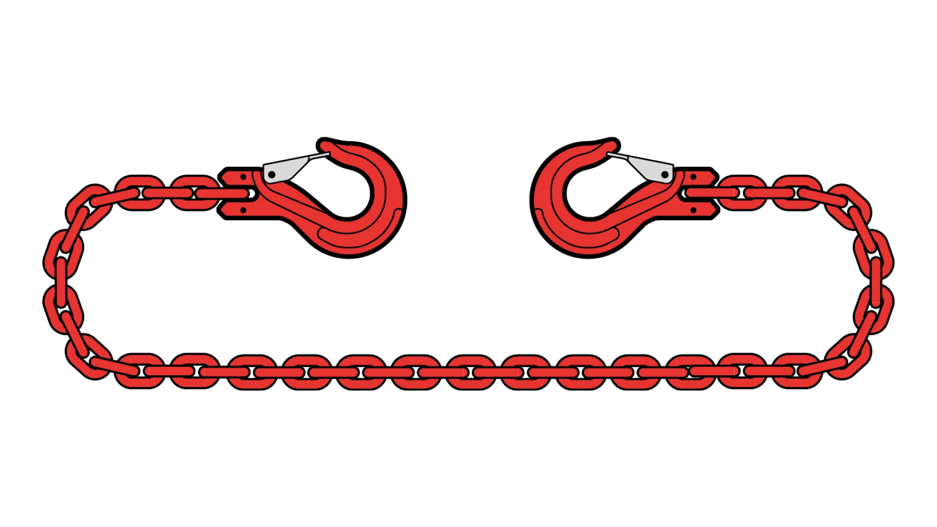 Binder chain with clevis sling hook on both ends  GK 8