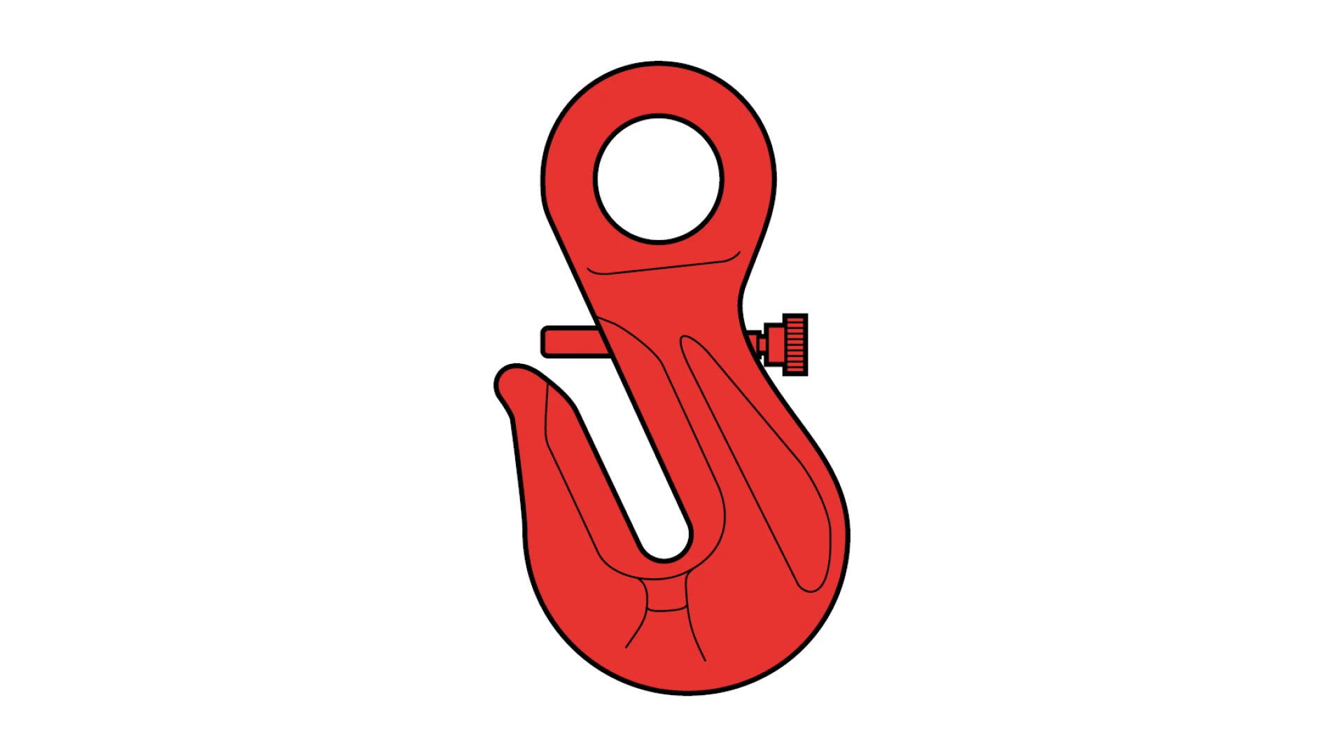 Chain-shortening hook with eye end and safety pin, type LP  GK 8
