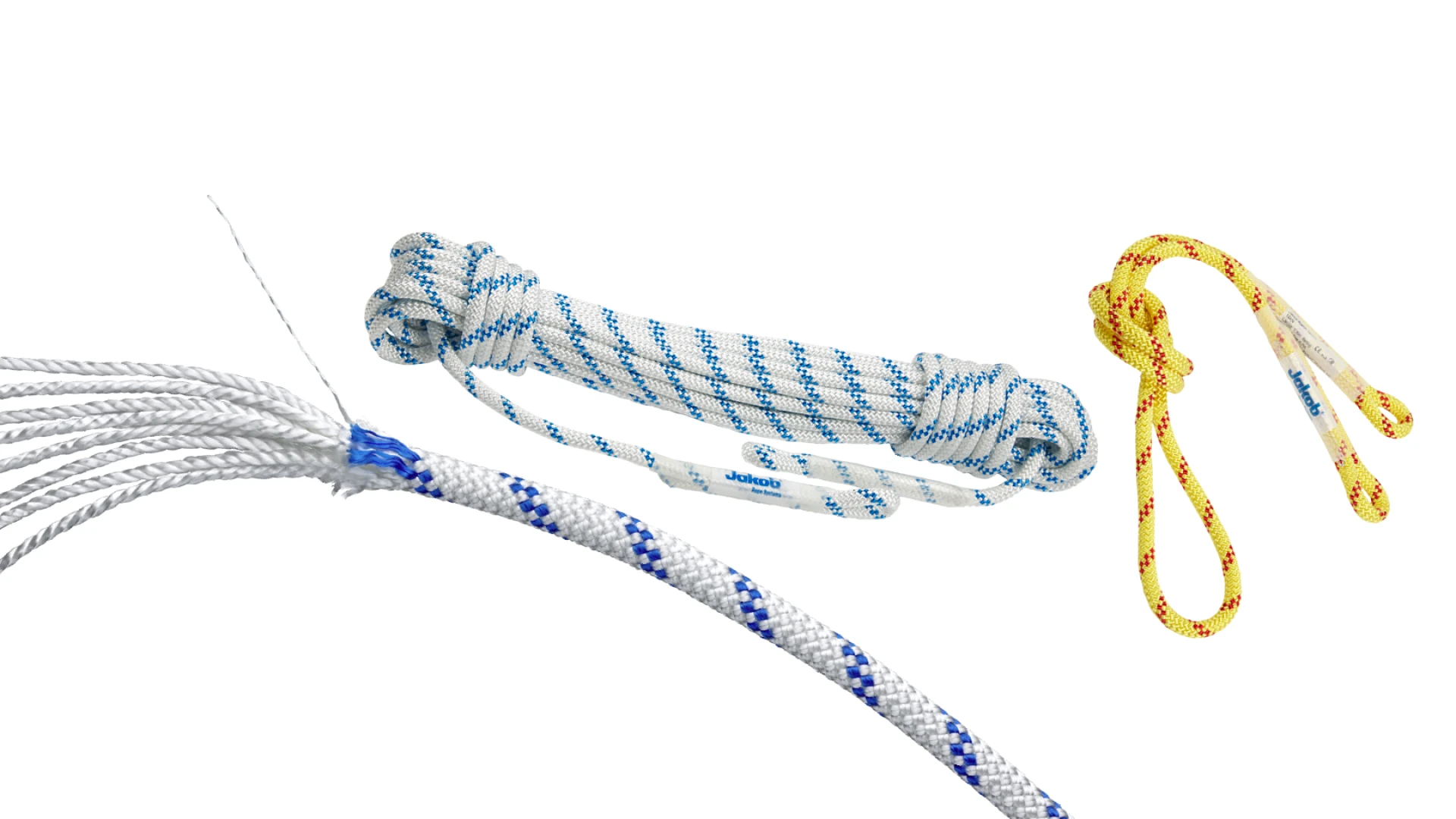 Polyamide kernmantle rope Jakob®-Statik  both ends with a needled loop
