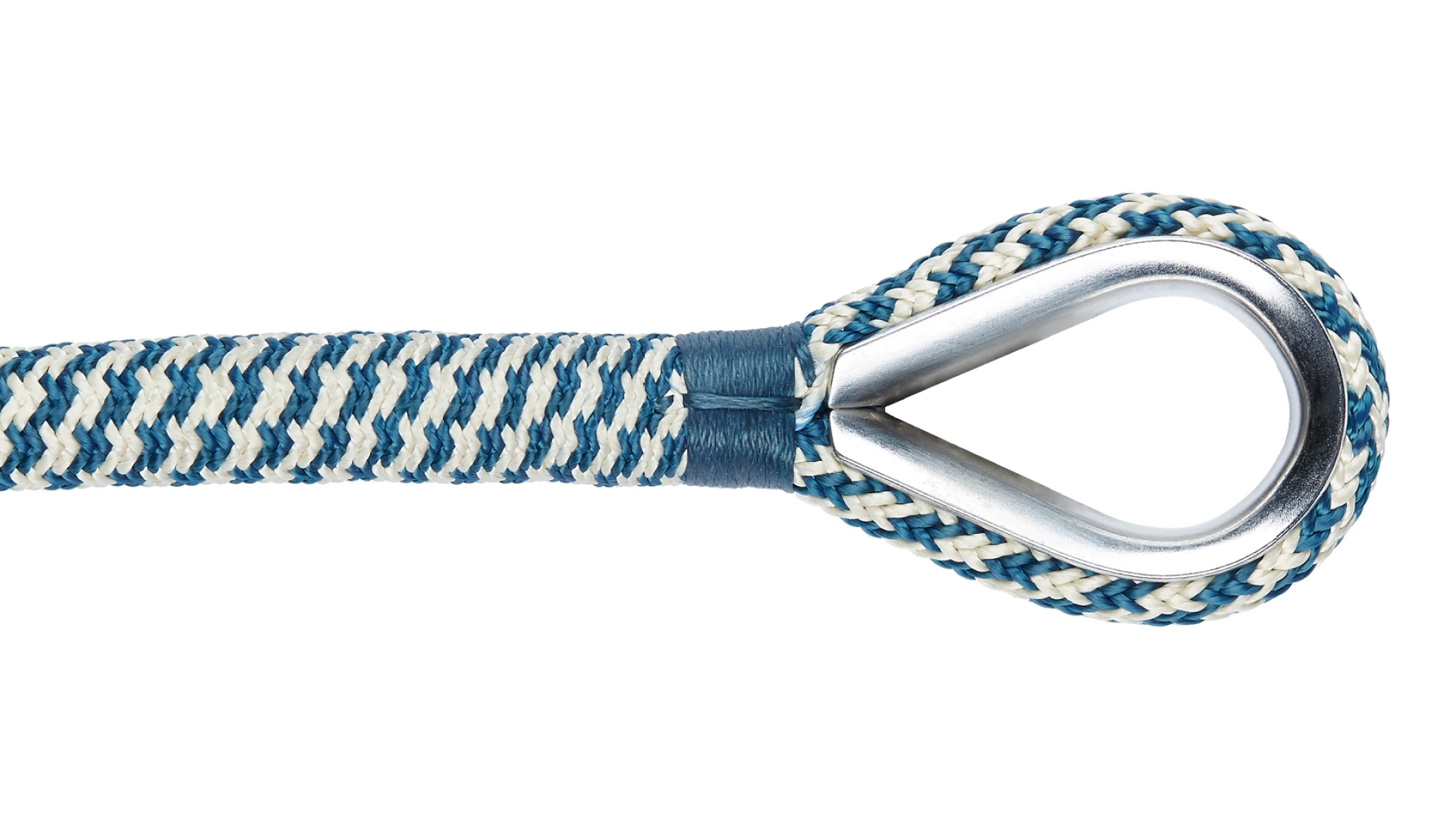 Loop with steel thimble spliced, tucked and tapered