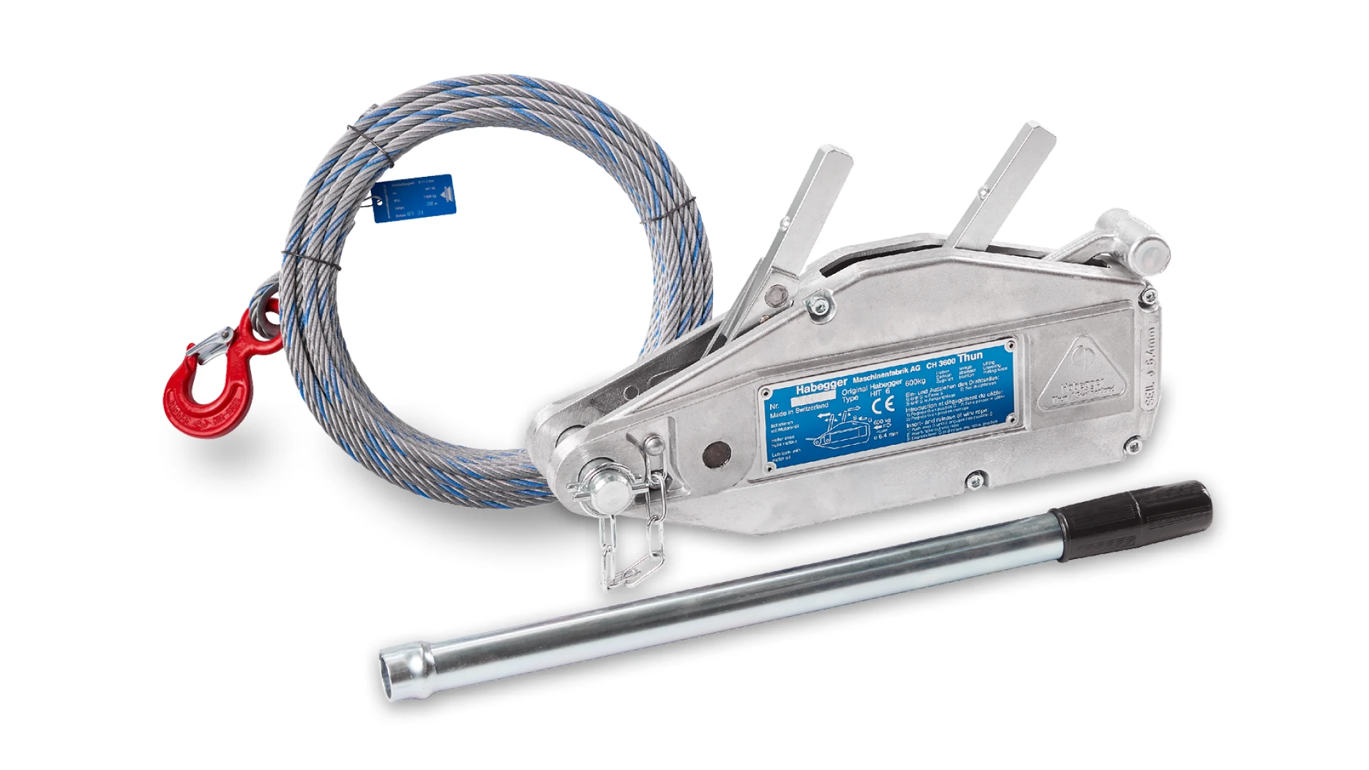 Habegger HIT-06 manual rope hoist  with lever tube and rope