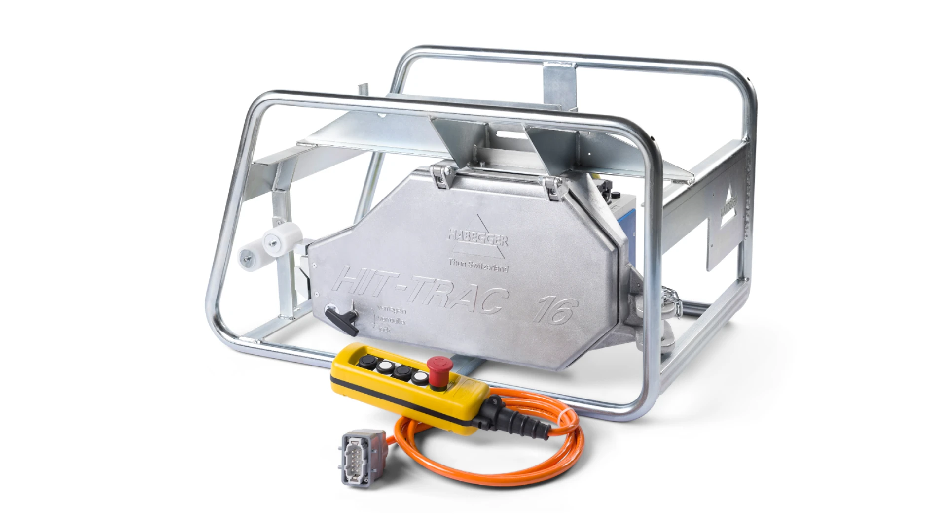 Habegger HIT-TRAC 16E neo electric motorized rope hoist  in tube frame