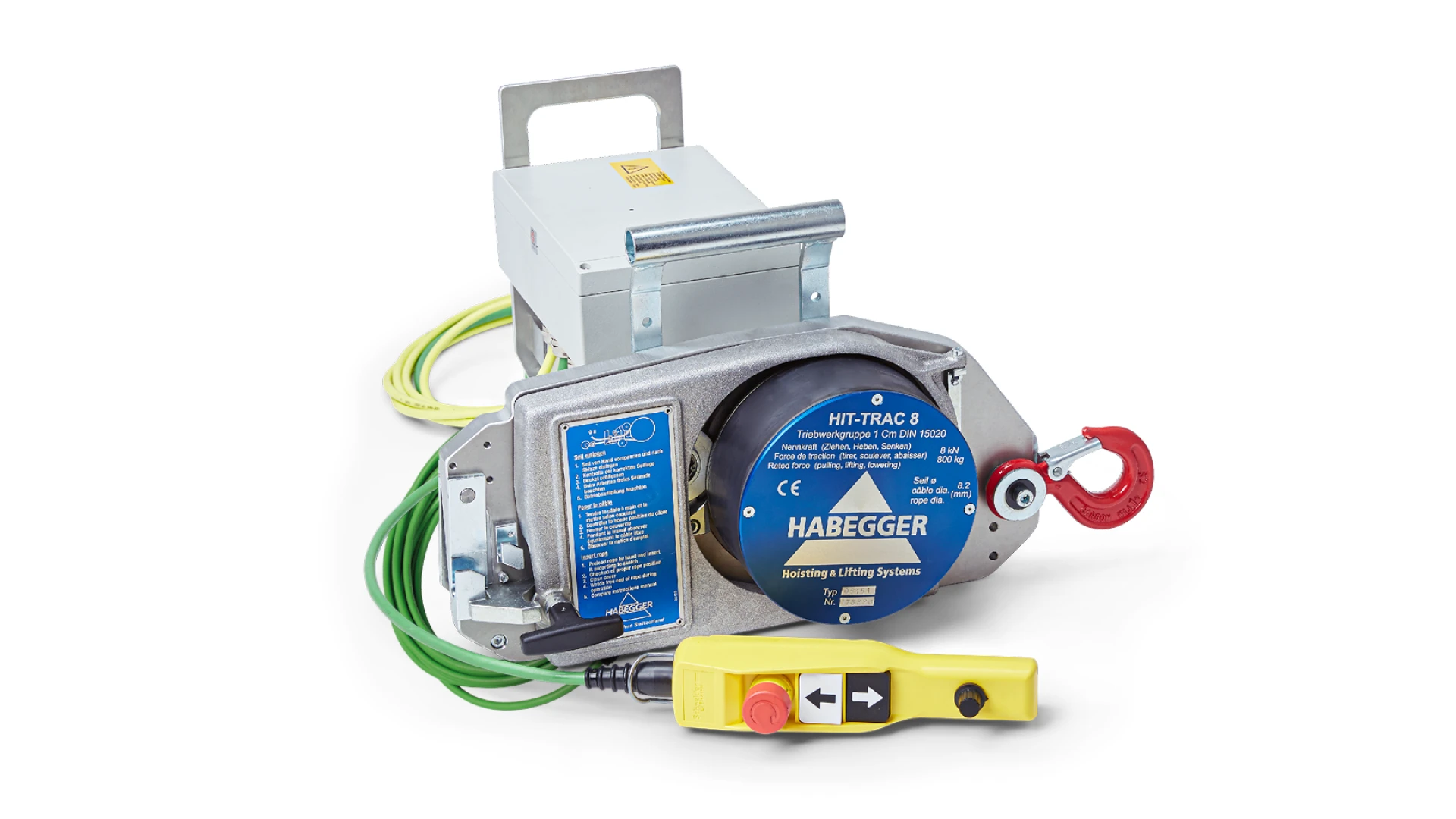 Habegger HIT-TRAC 8E electric motorized rope hoist  plug-in pedant button