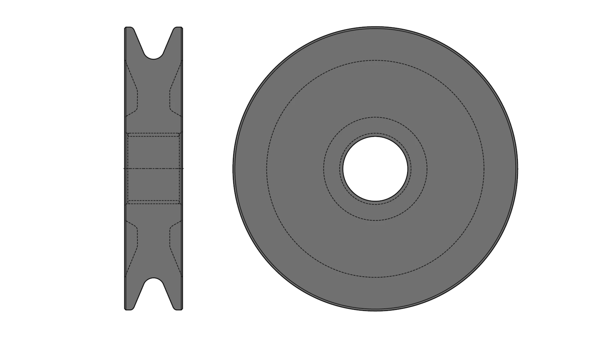 Rope pulley with plain bearing  Ø 170 mm for rope Ø 16.2