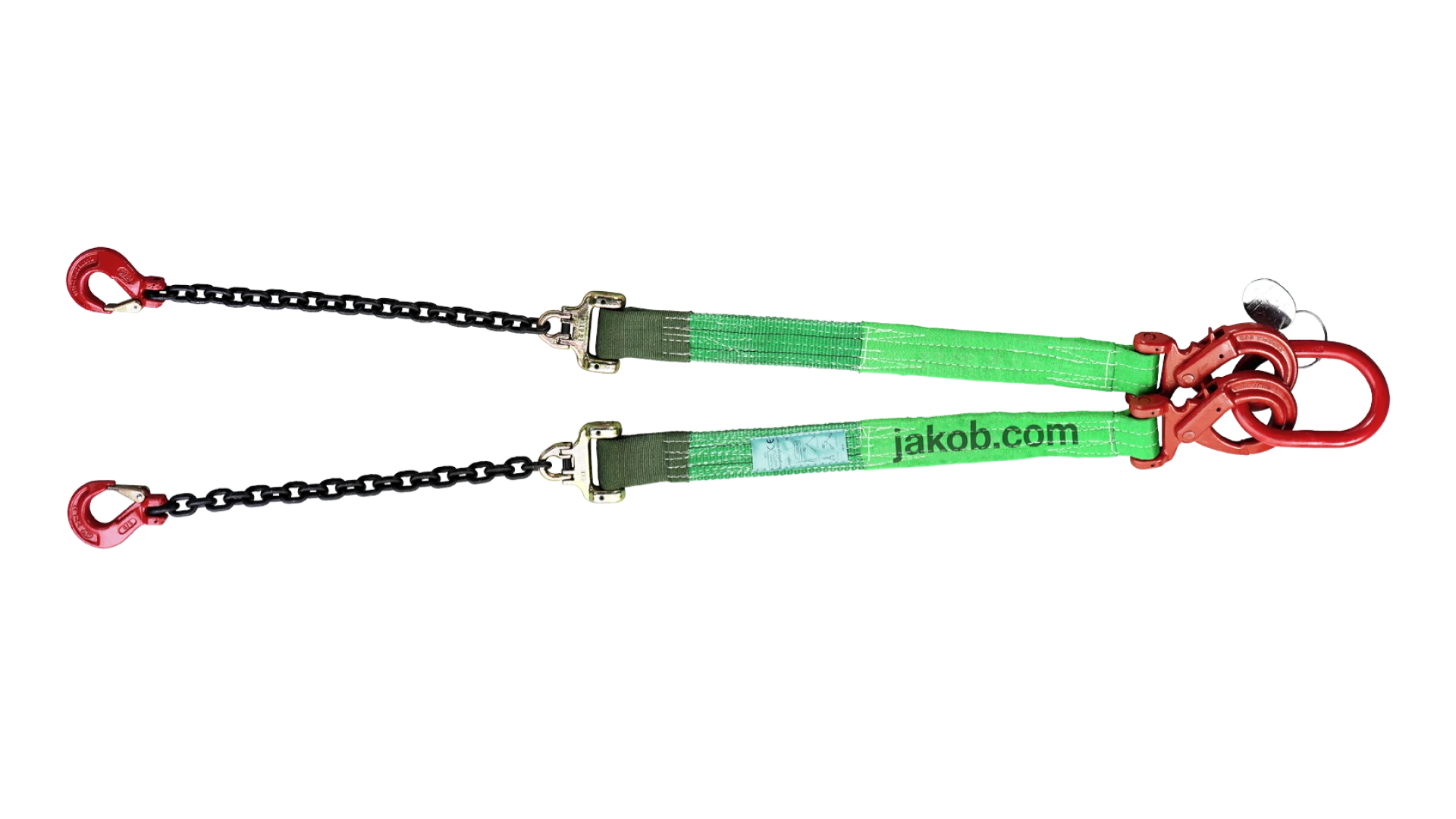 Reversible system web sling assembly two-leg  mit Sicherheitshaken und Gabelkopfhaken