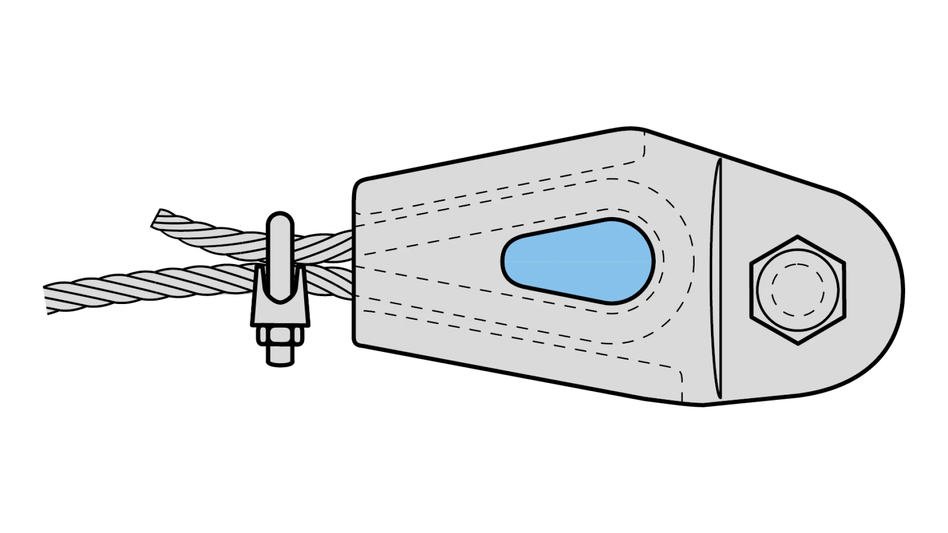 Replacement wedge   for rope socket
