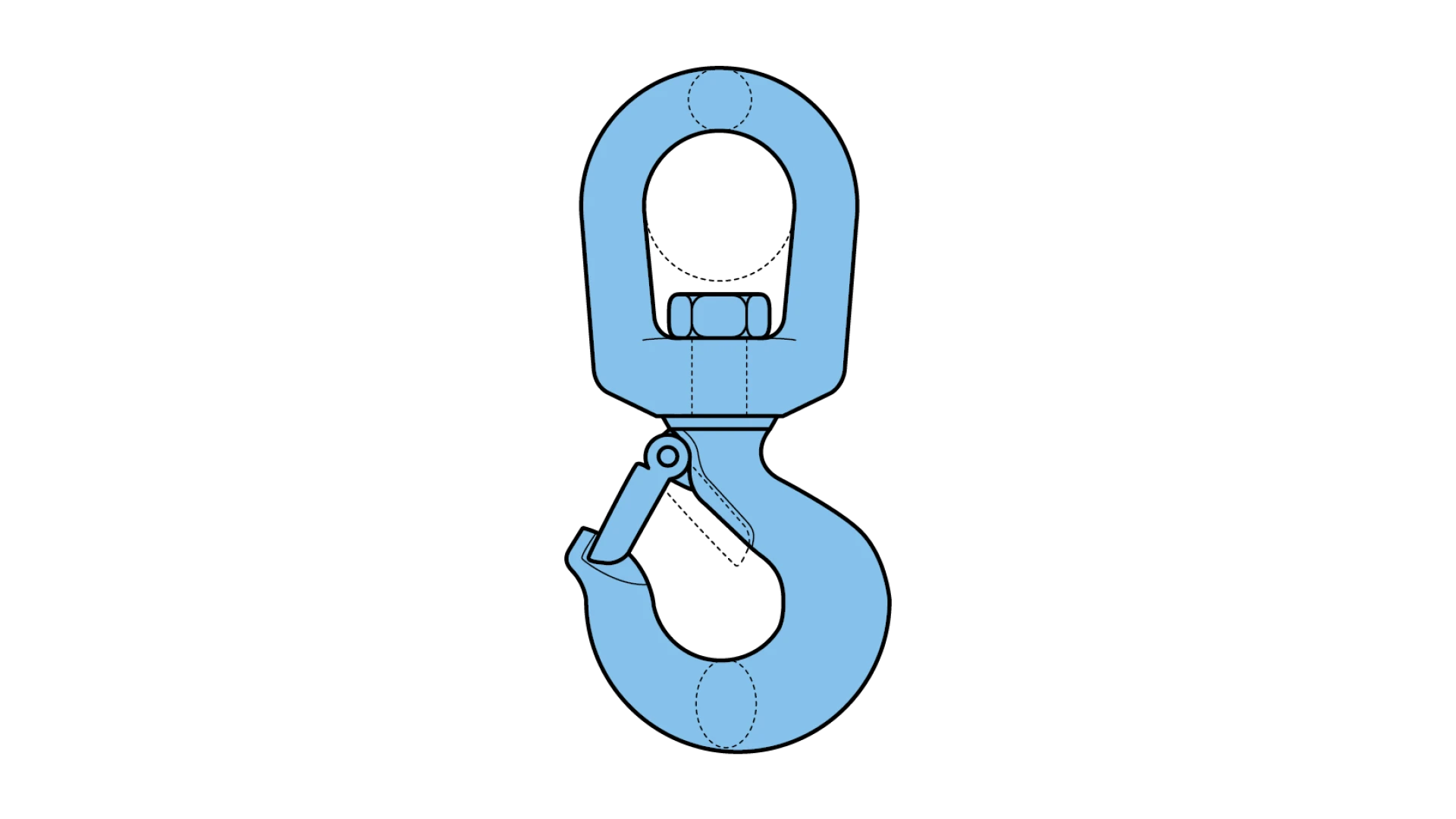 Swivel hook with safety latch