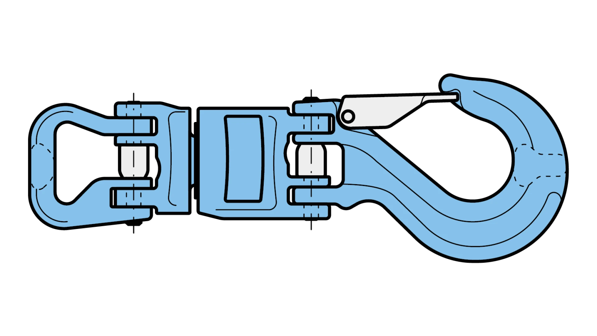 Insulated swivel with round sling coupling and coupling hoist hook