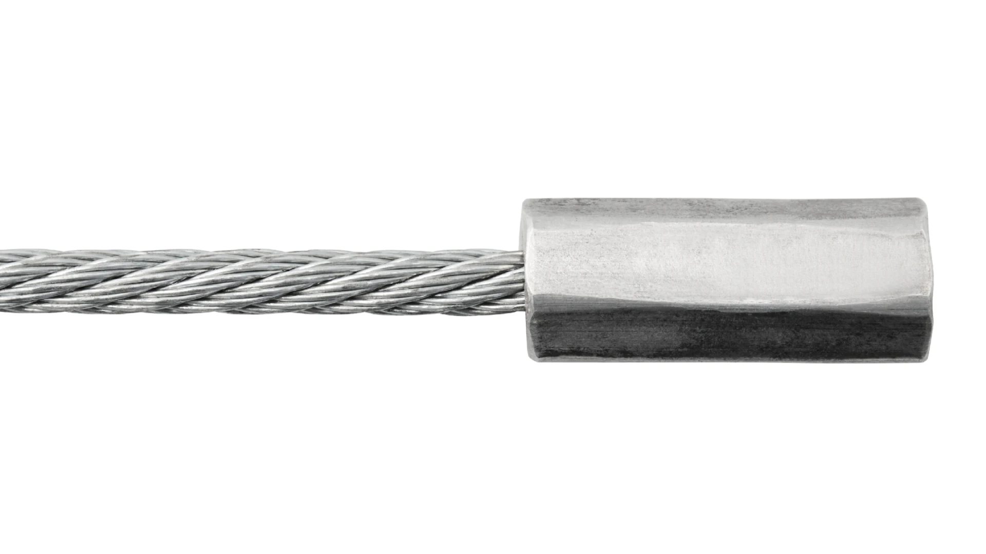 End-stop aluminum hexagonal swaged