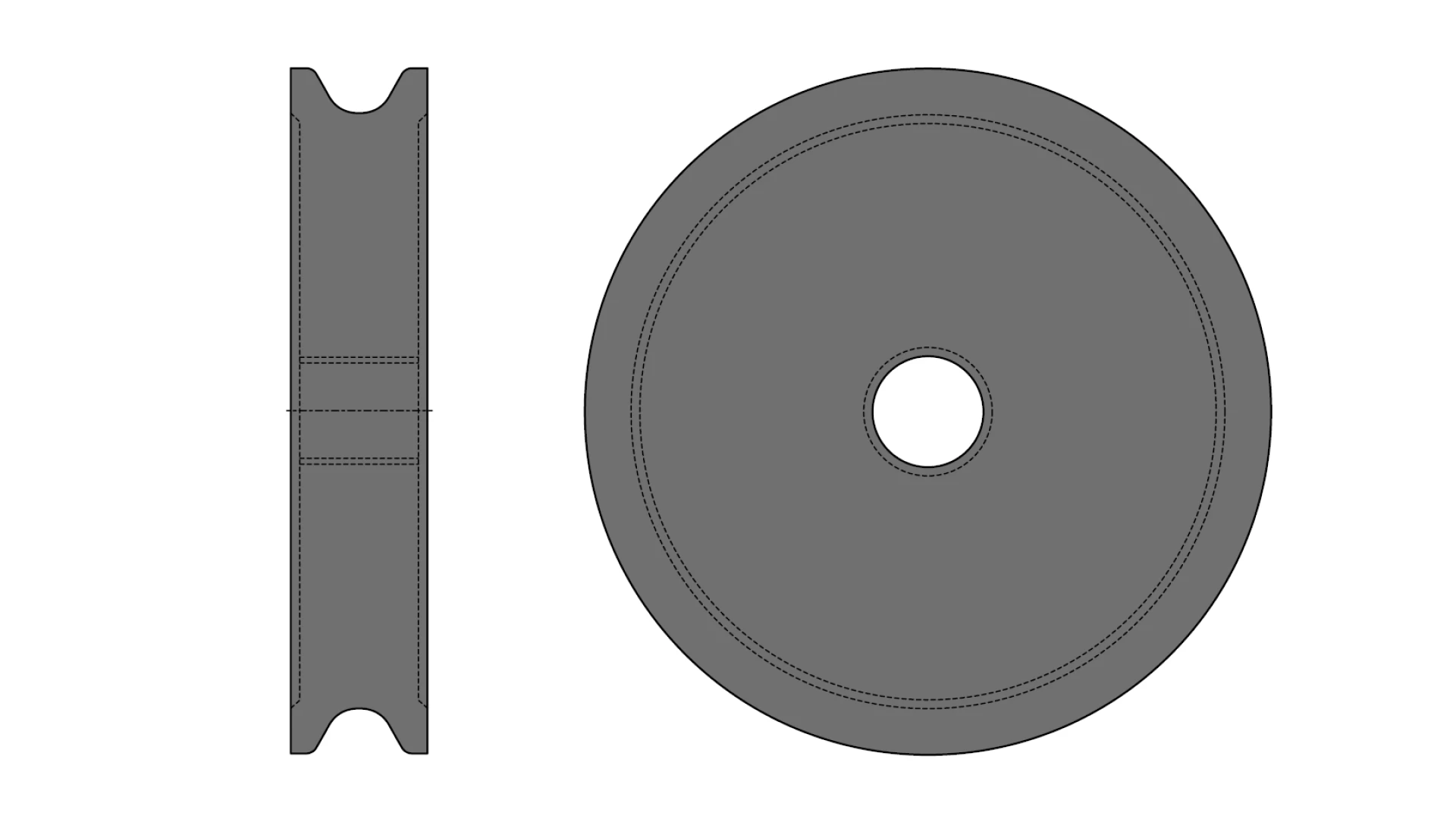 Rope pulley with plain bearing  Ø 100 mm for rope Ø 11.2