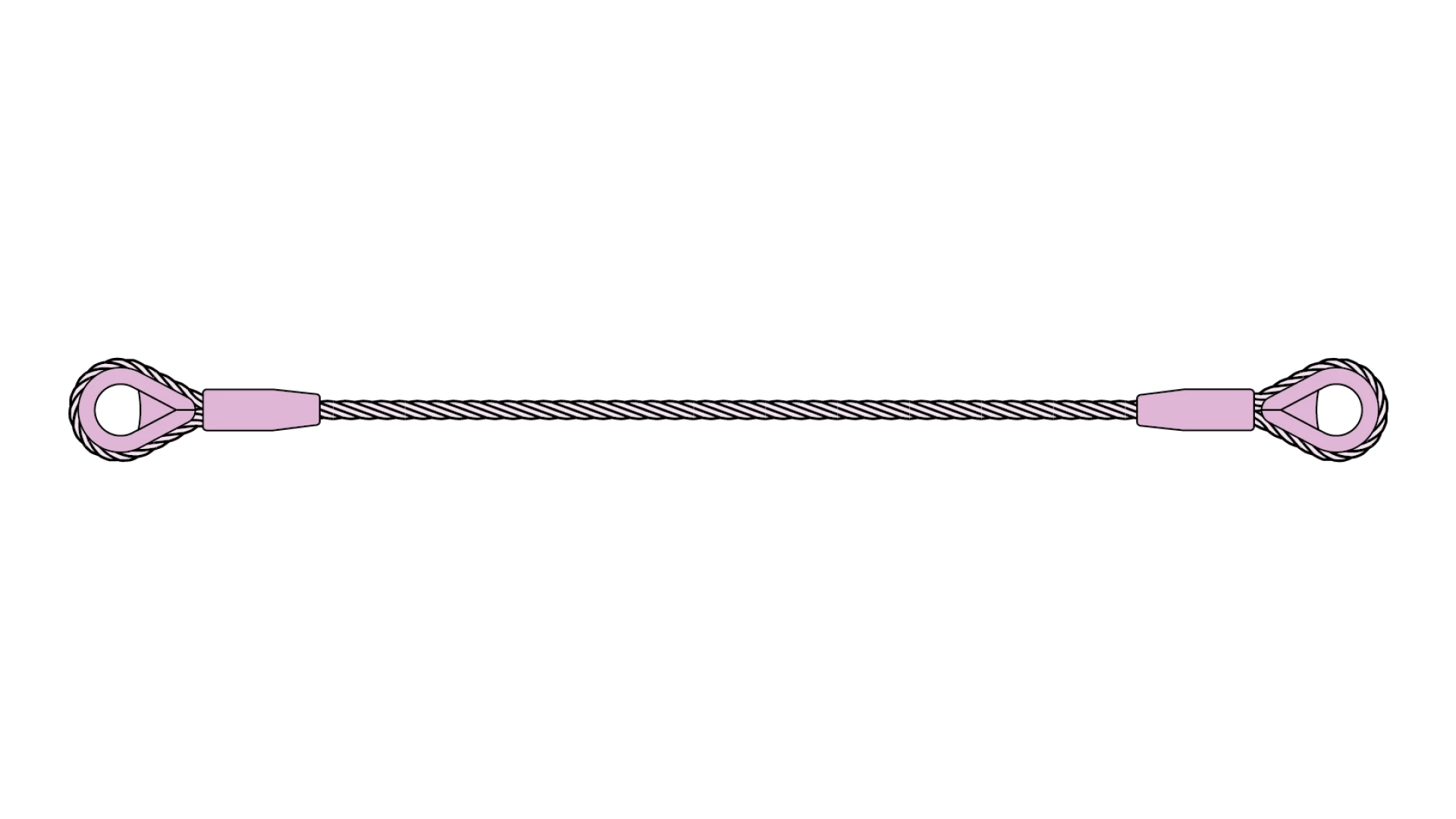 Tow rope for trucks both ends compressed loop with thimble army model swaged