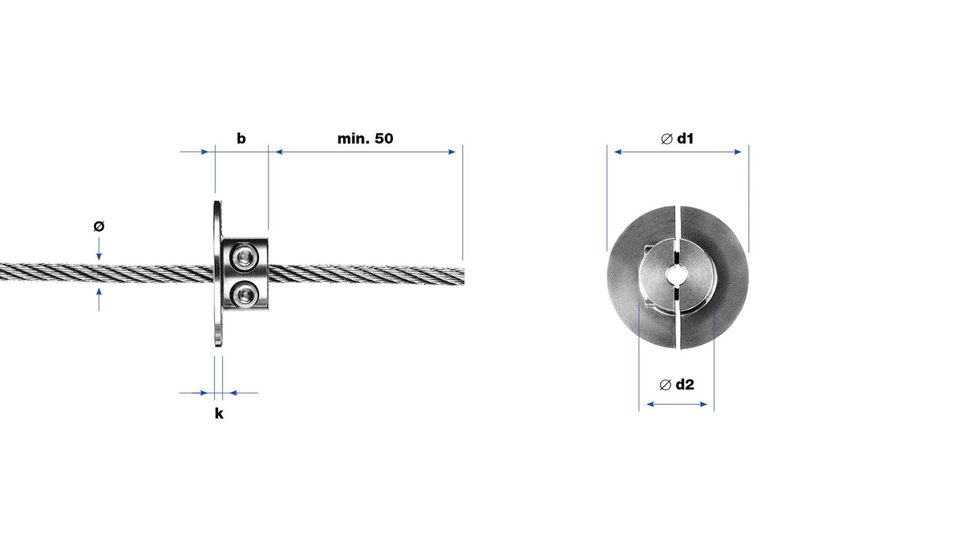 2-part flange ring without drilling self-assembly