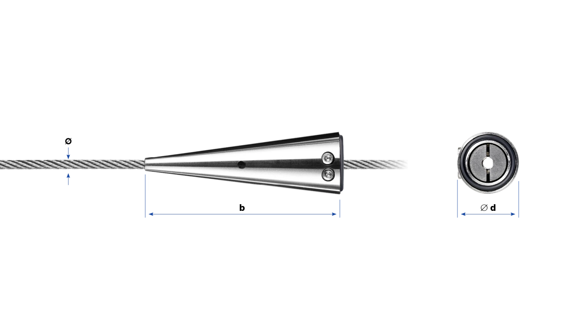 Rope cone small screwed self-assembly