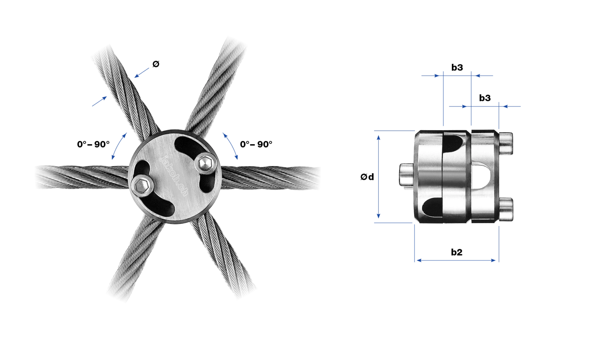 Cross clamp adjustable three-way