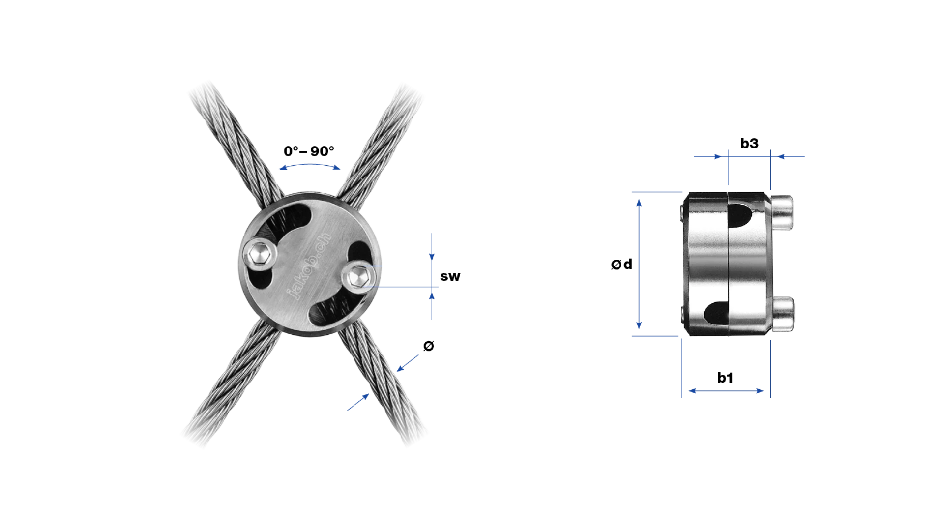 Cross clamp adjustable two-way