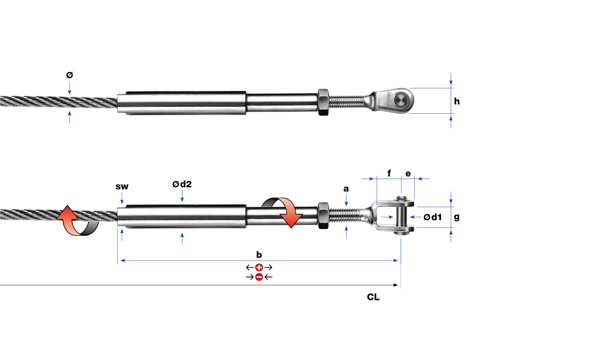 Clevis and internal thread end swivel swaged PHASED-OUT ITEM