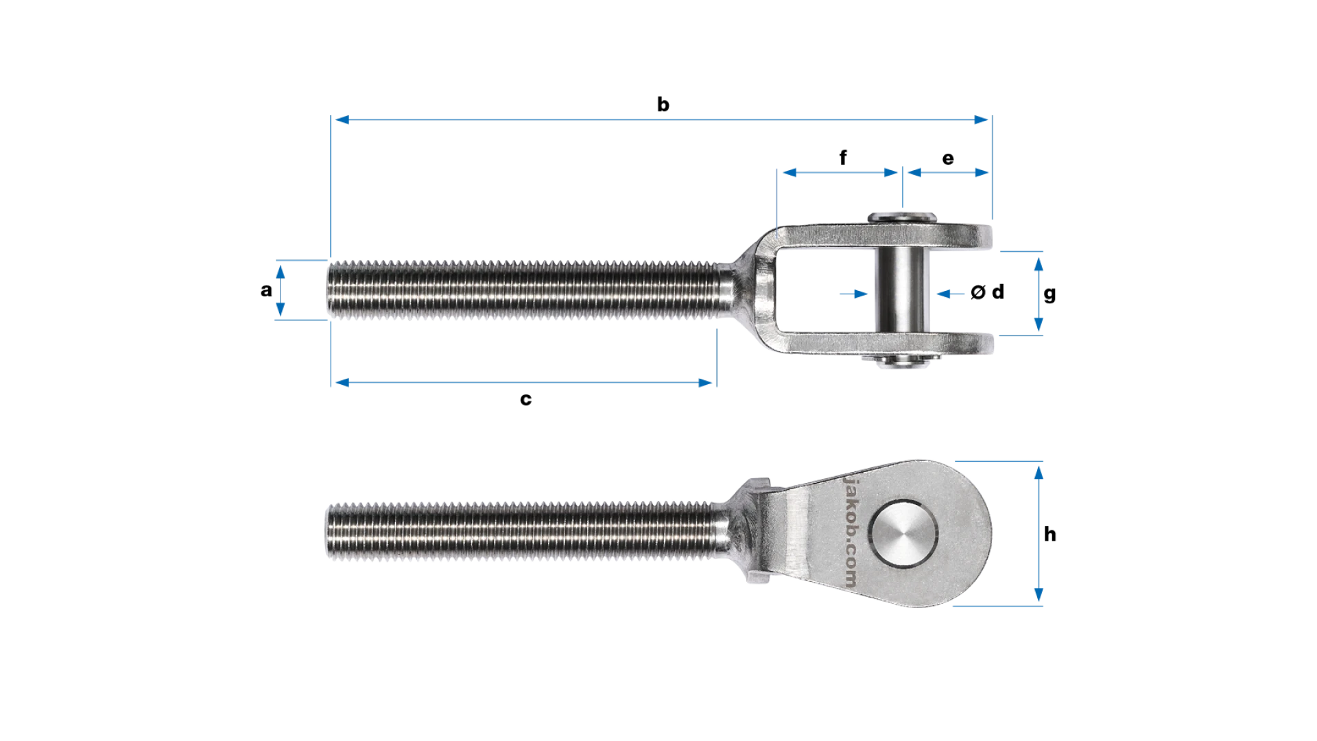 Clevis Classic with external thread left-hand