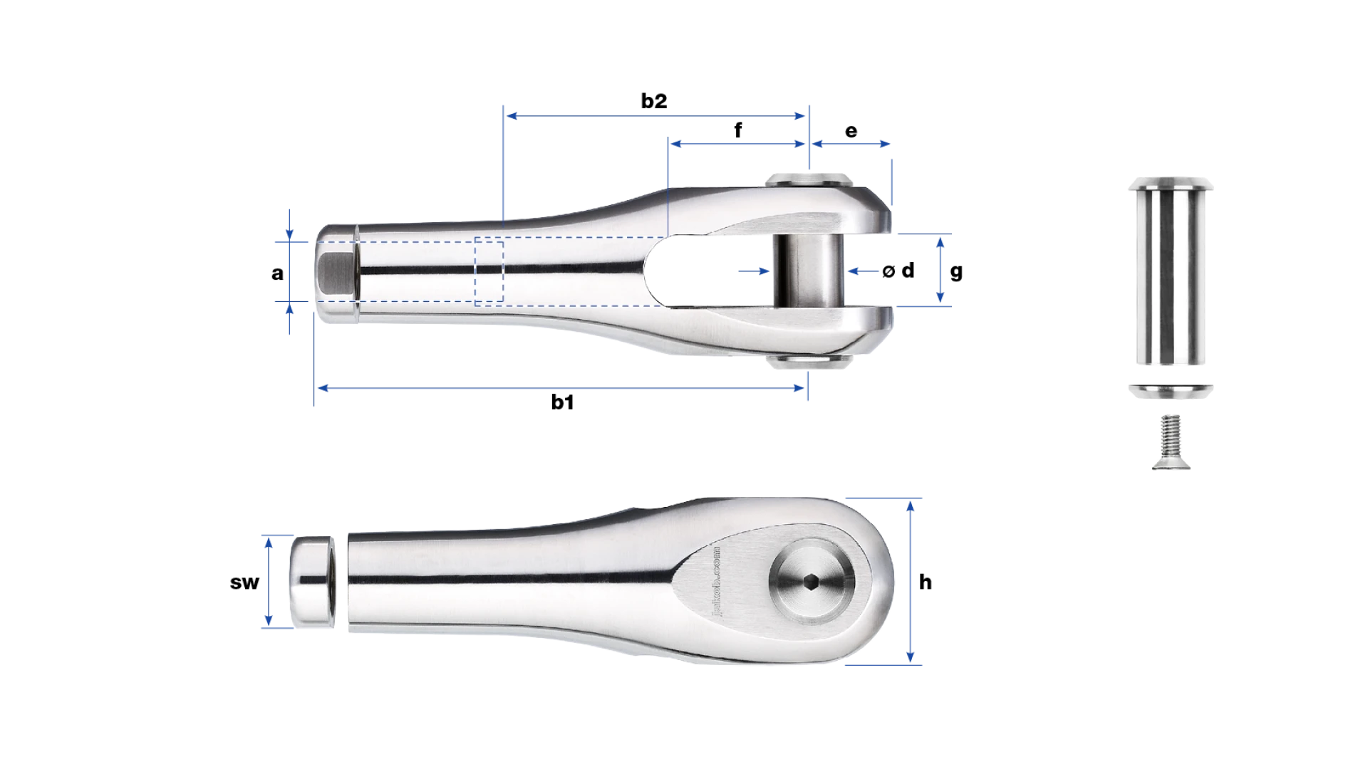 Clevis Forte with internal thread left-hand