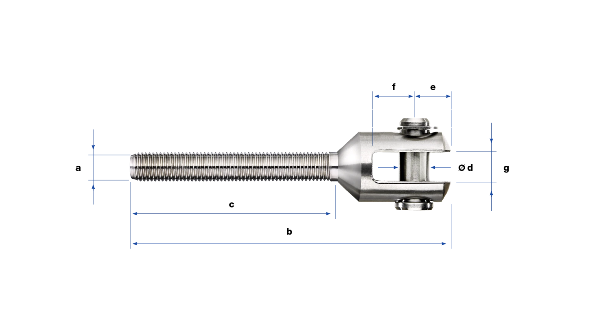 Clevis with external thread left-hand  M24. PHASED OUT ITEM