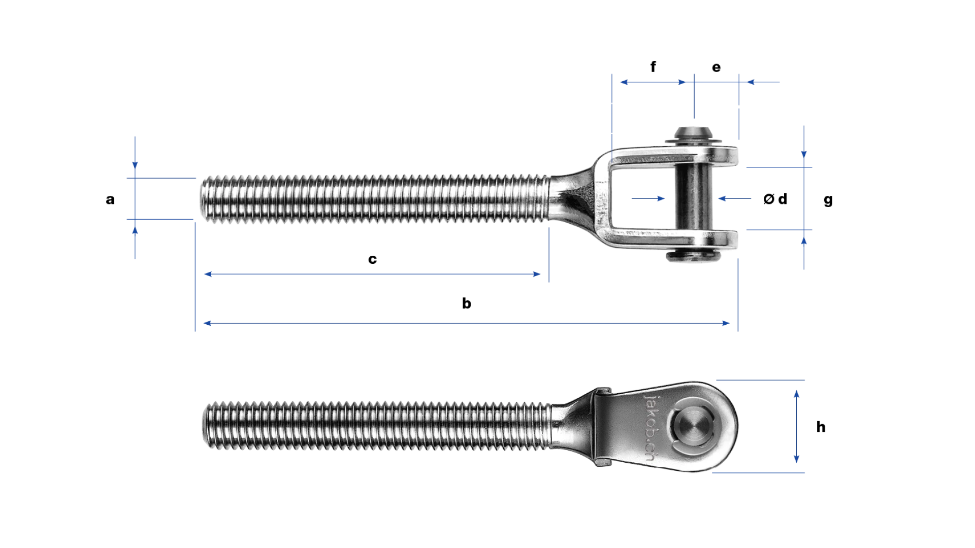 Clevis with external thread right-hand PHASED-OUT ITEM