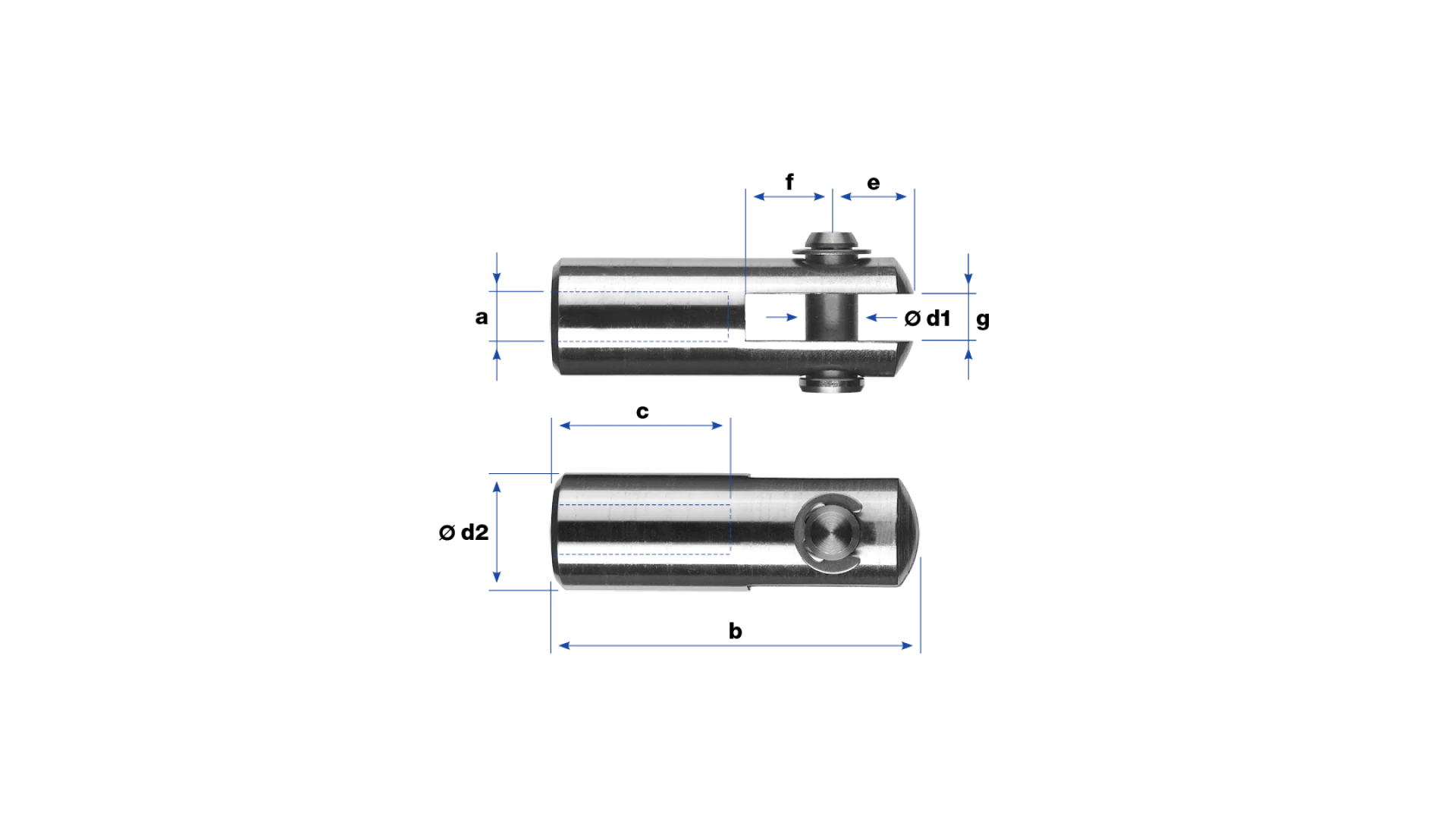 Clevis with internal thread left-hand