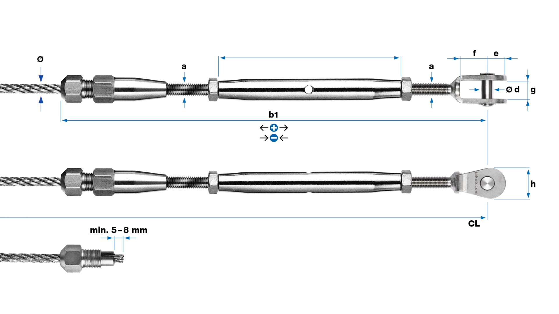 Turnbuckle with clevis Classic LT1 self-assembly
