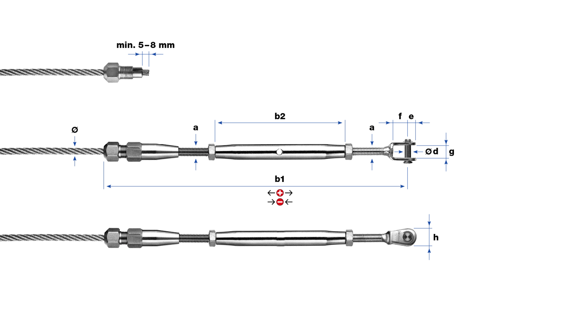 Turnbuckle with clevis LT1 self-assembly