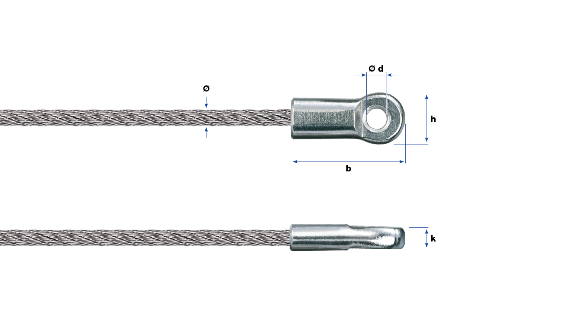 Eyelet Webnet flat swaged for one rope