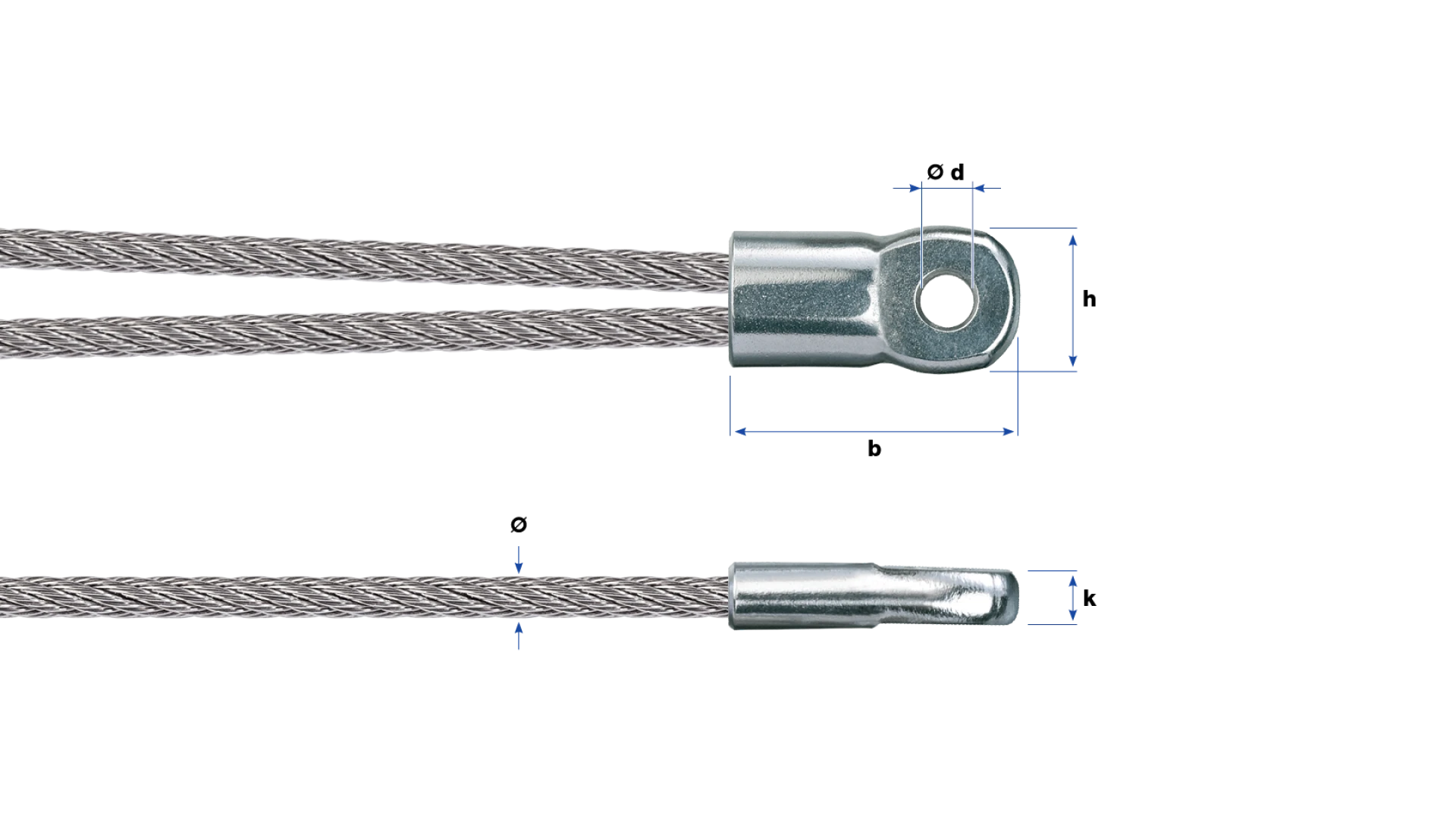 Eyelet Webnet flat swaged for two ropes