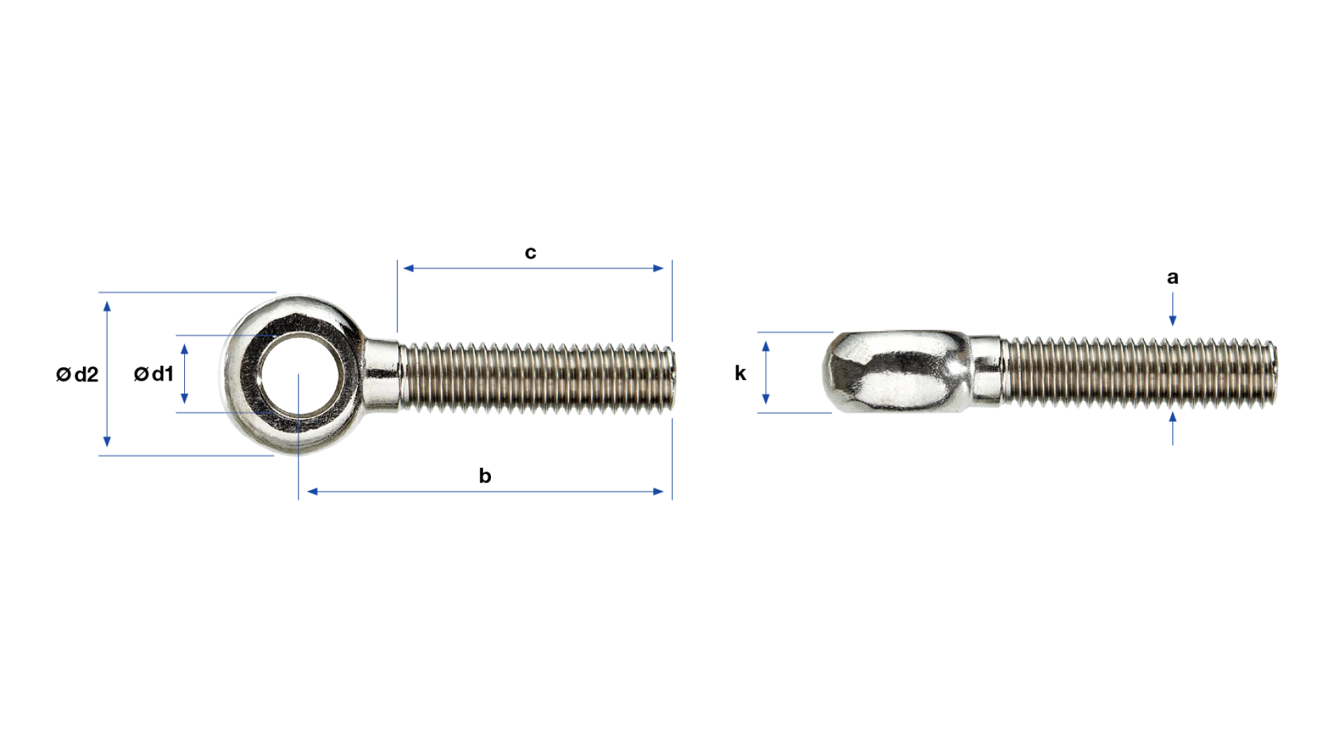 Eye bolt left-hand thread without shaft