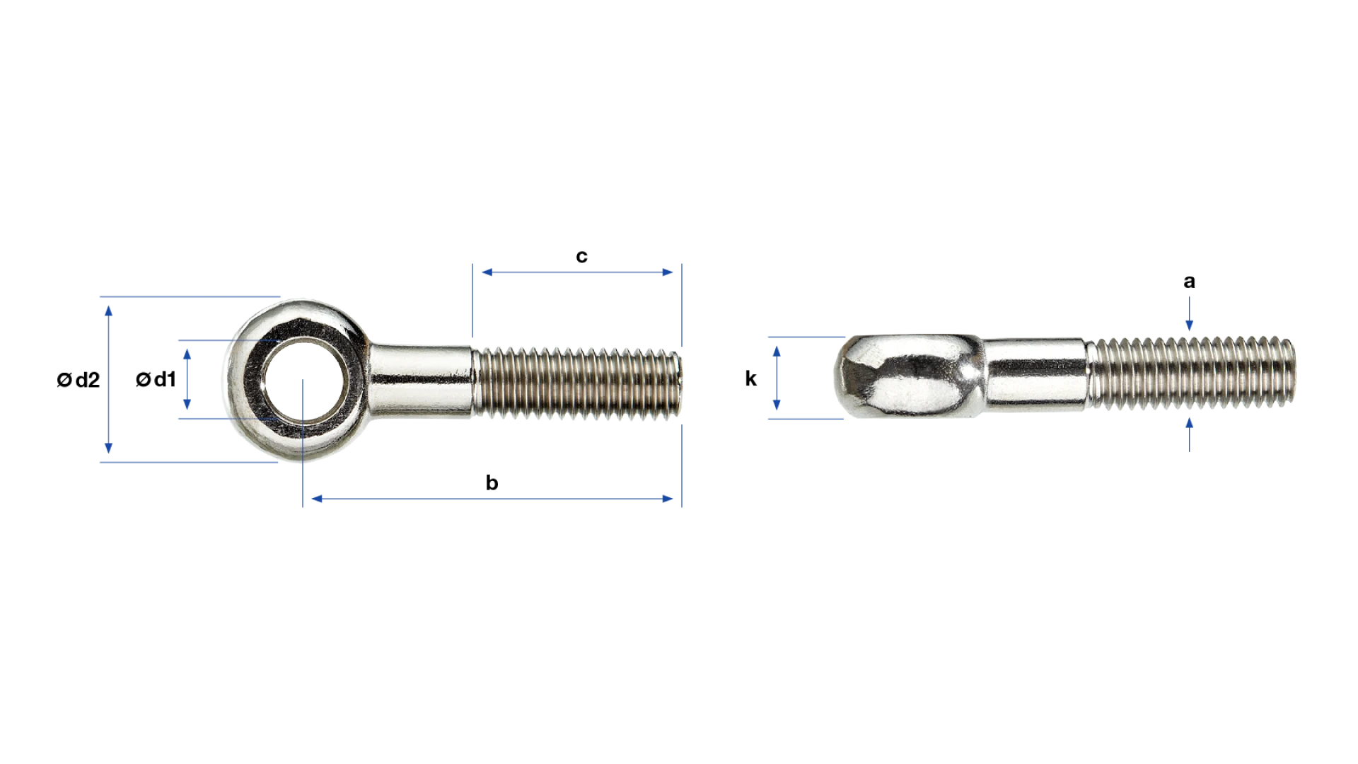 Eye bolt right-hand thread