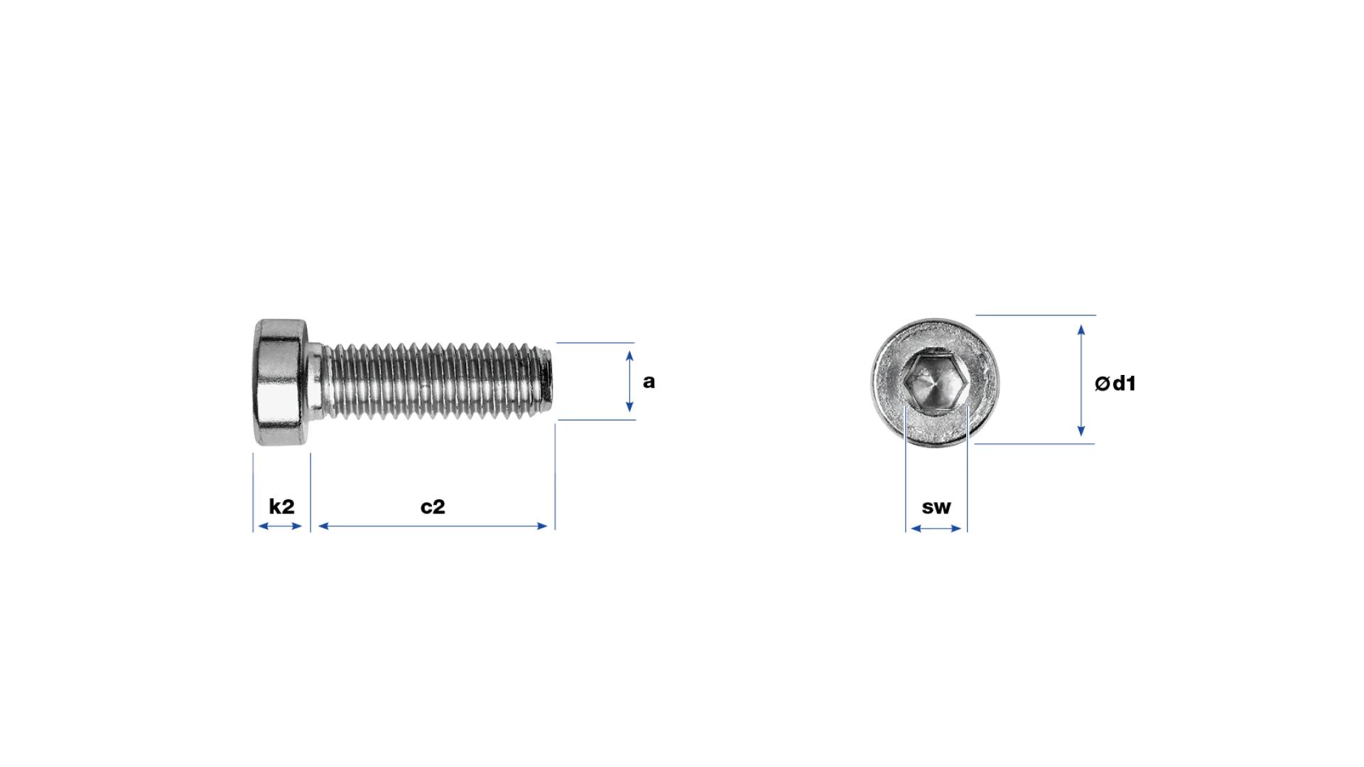 Hexagon socket head cap screw low head  without shaft