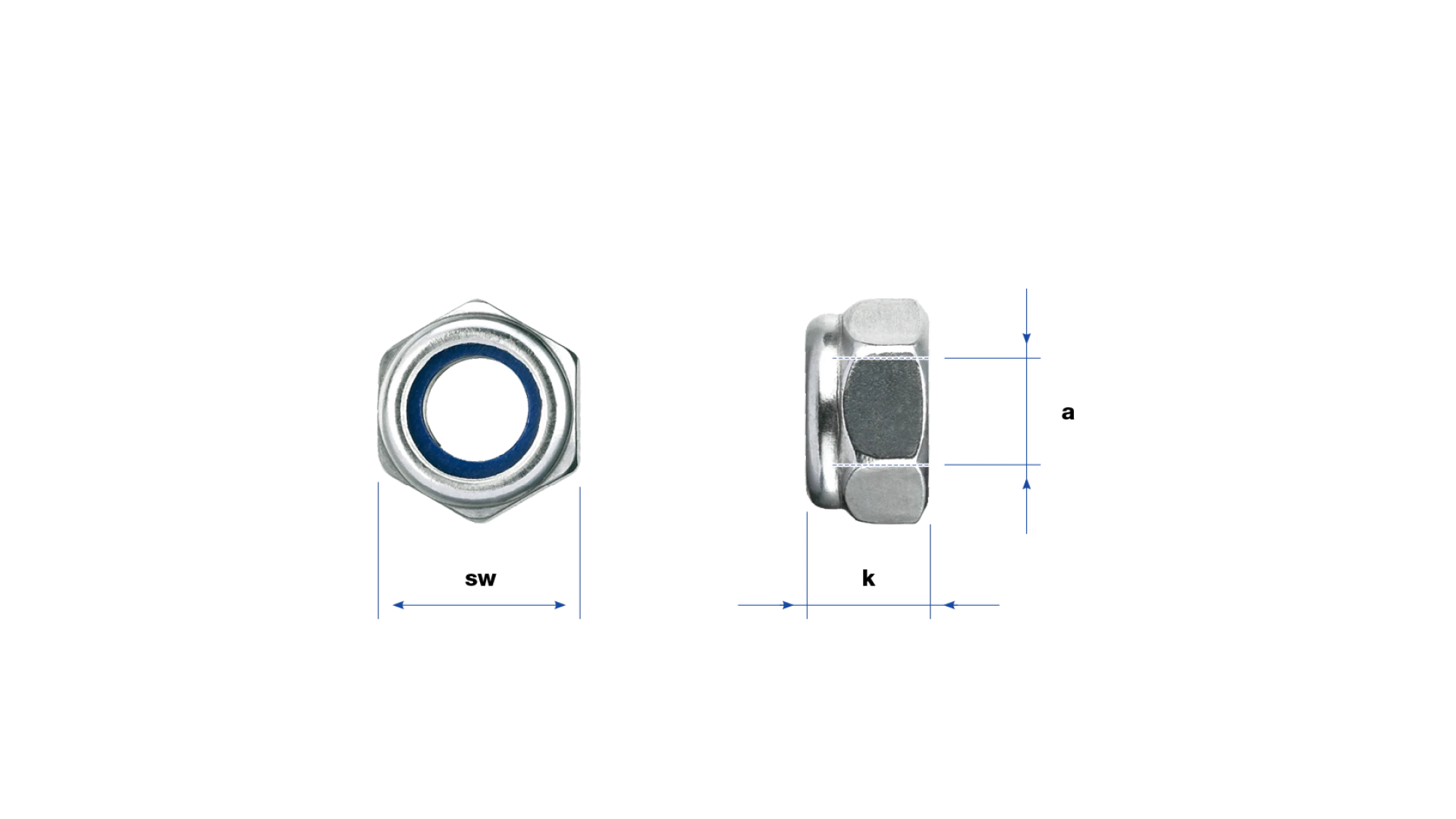 Lock nut right-hand