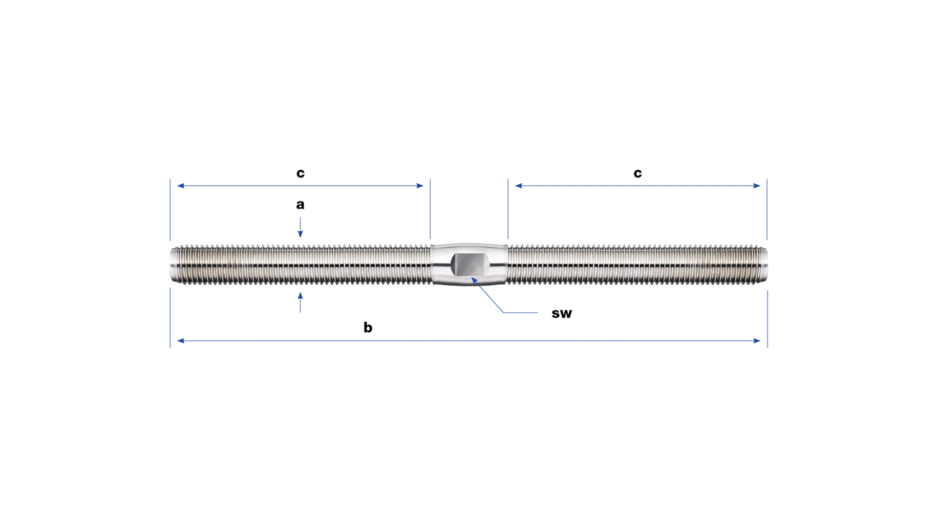 Tensioning screw thread right and left-handed  M12 - M20