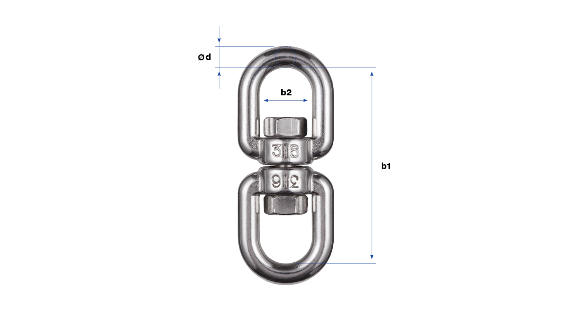 Rope swivel   Stainless steel