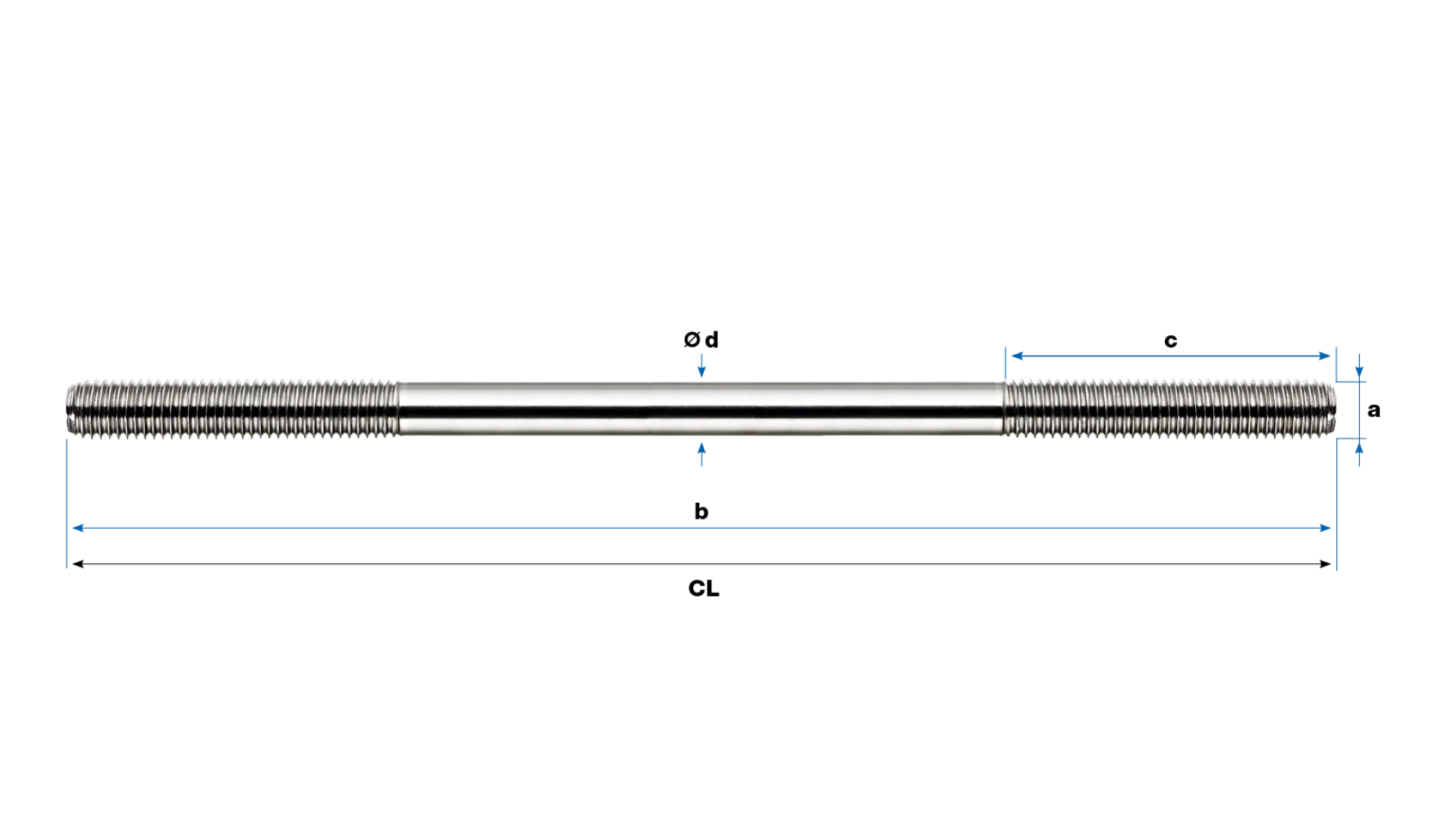 External thread rolled left-hand