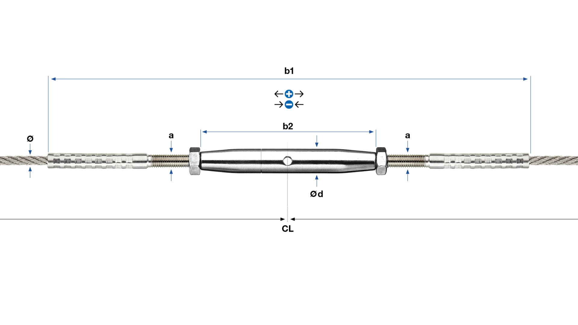 Turnbuckle with external thread end SA self-assembly