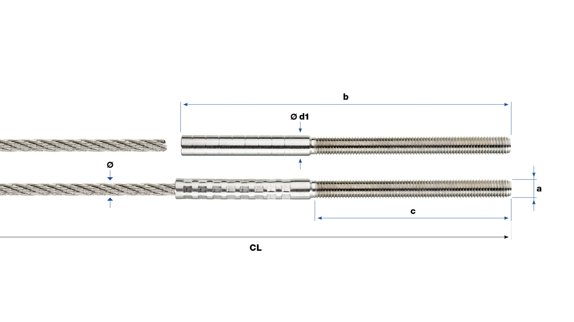 External thread end right-hand SA Self-assembly
